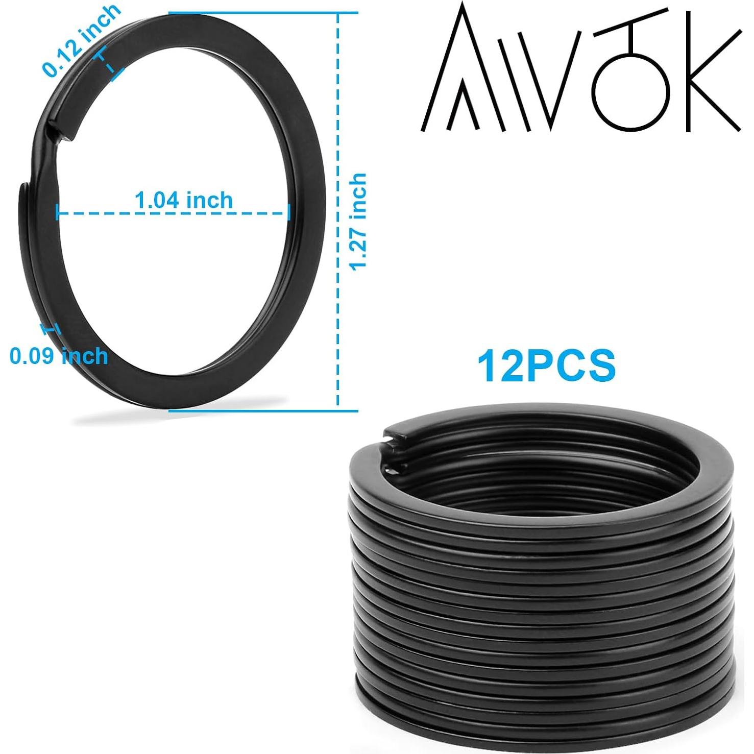 Anillo de Llave Dividido Negro AWTOK 32mm - 12 Piezas