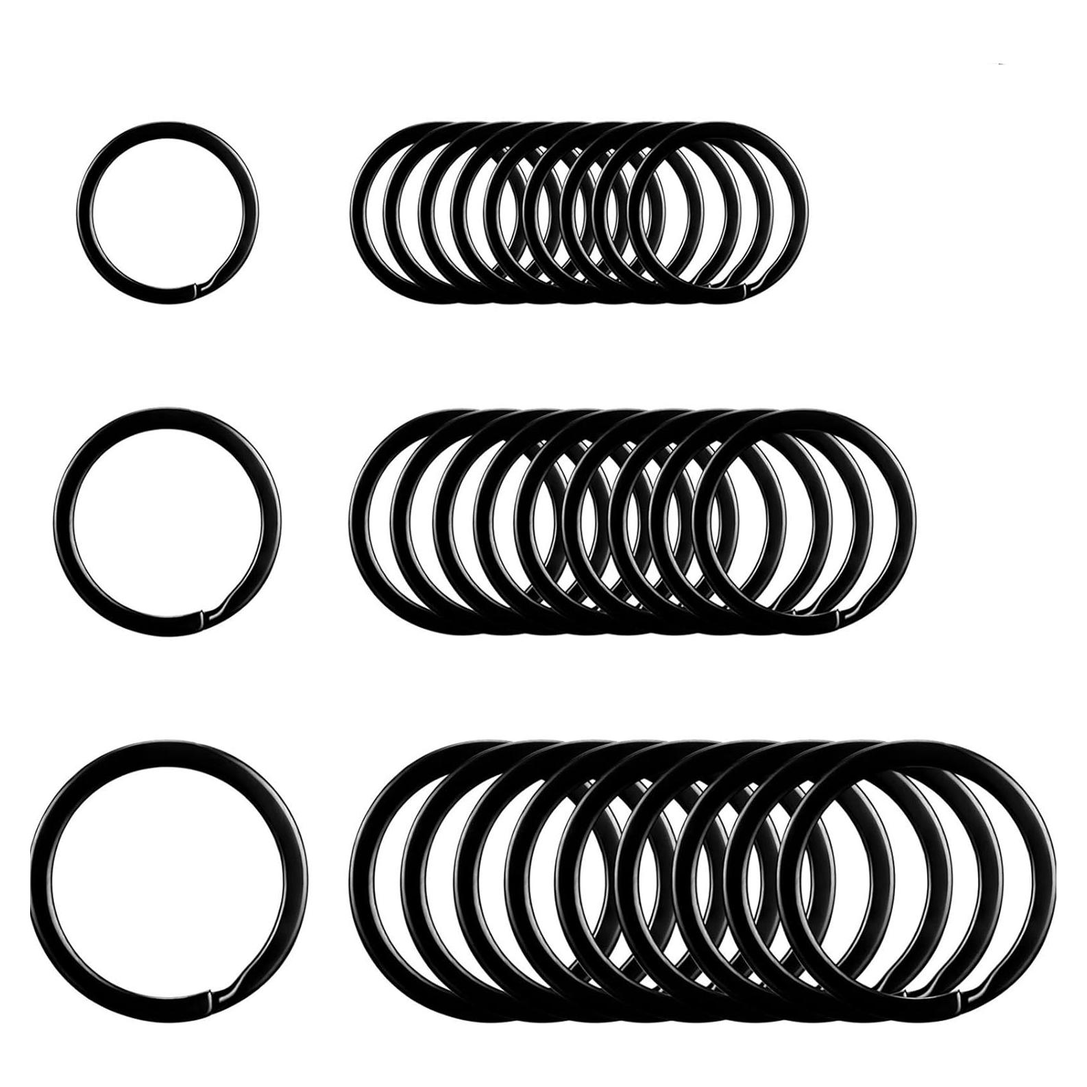 30 Anillos de Llave Divididos Metal Outus 20mm 25mm 32mm Negro