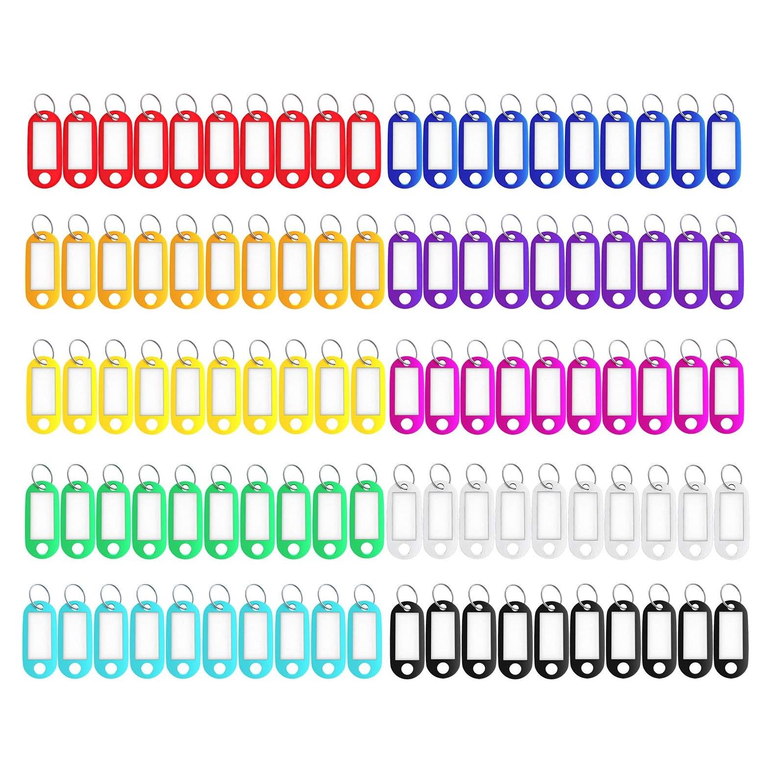 Paquete de 150 etiquetas de plástico Eunhdet para llavero