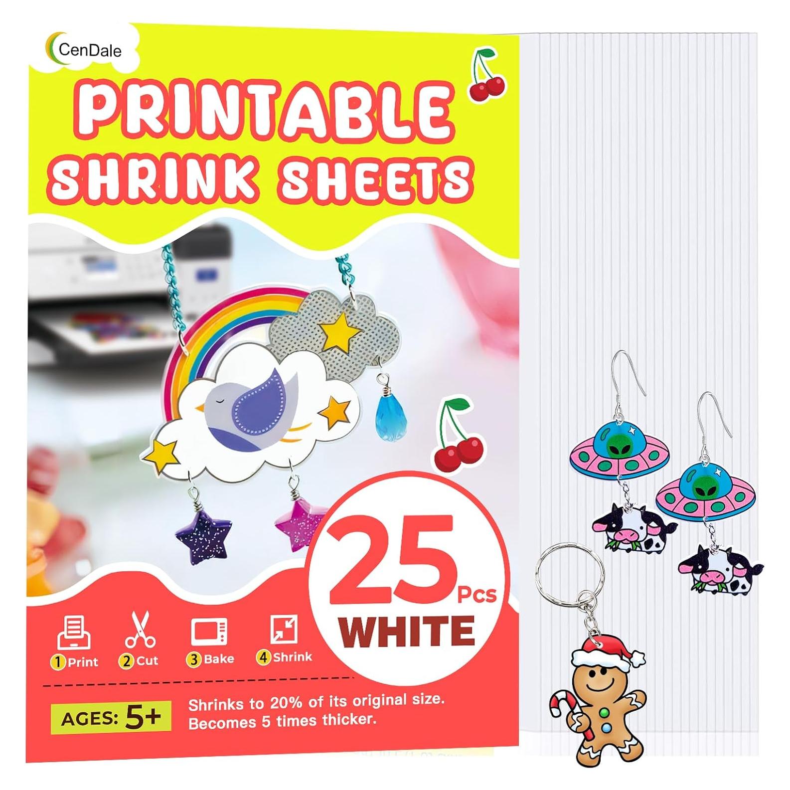 Hojas de Encogimiento Imprimibles CenDale - 25PCS A4 Blanco