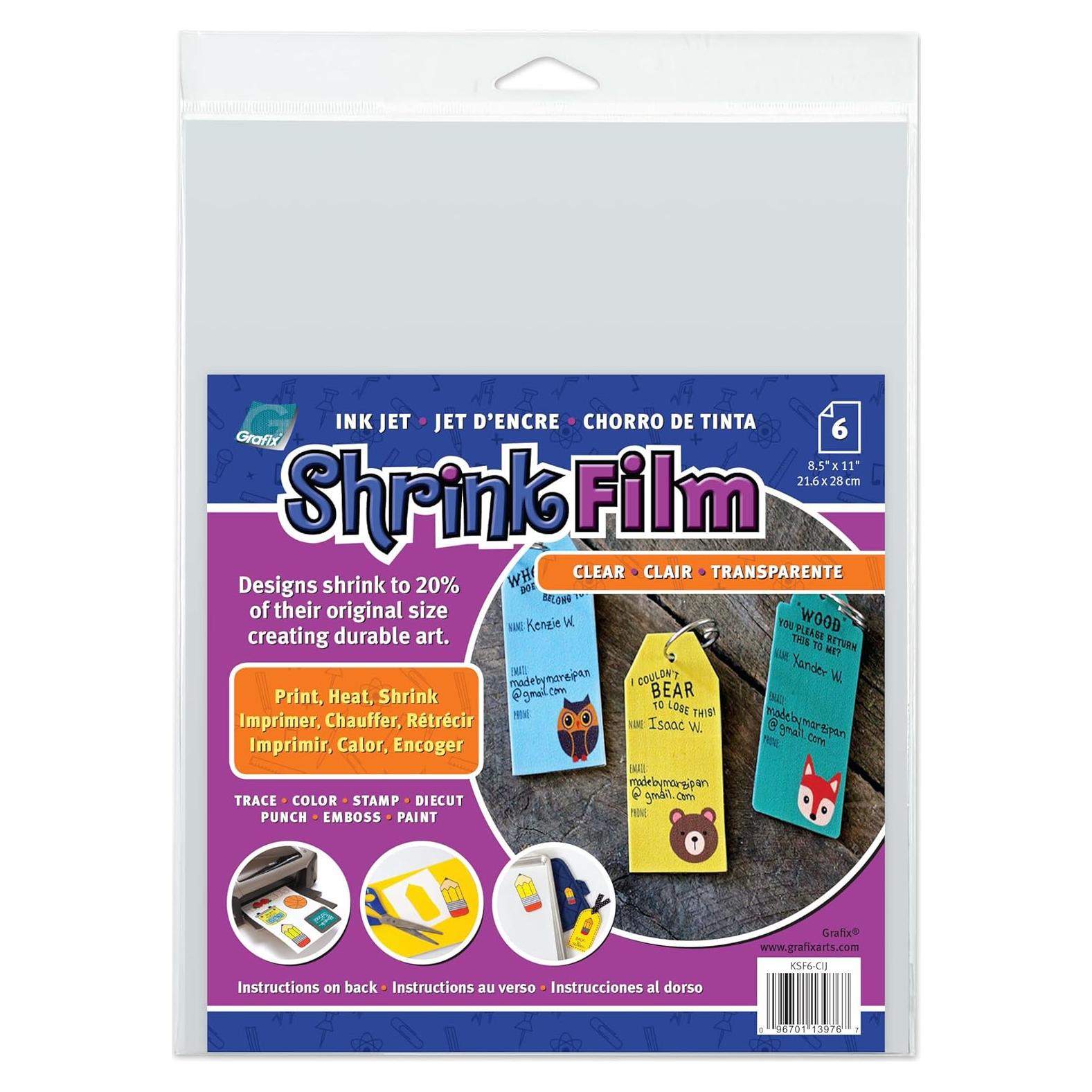 Película Retráctil Imprimible Grafix 6 Hojas 21.6x27.9 cm