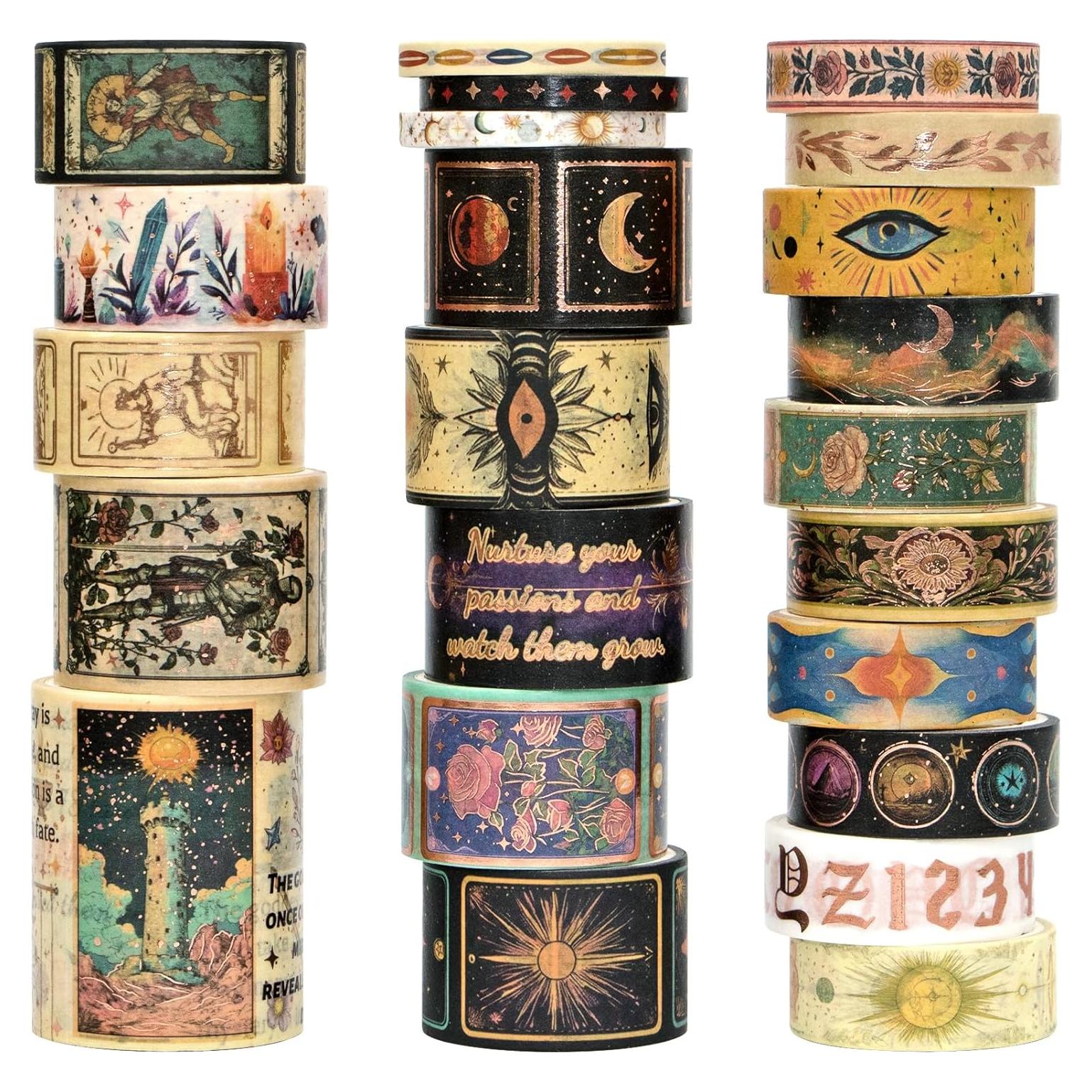 Juego de Cintas Washi Geesinimo - 23 Rollos Vintage de Tarot