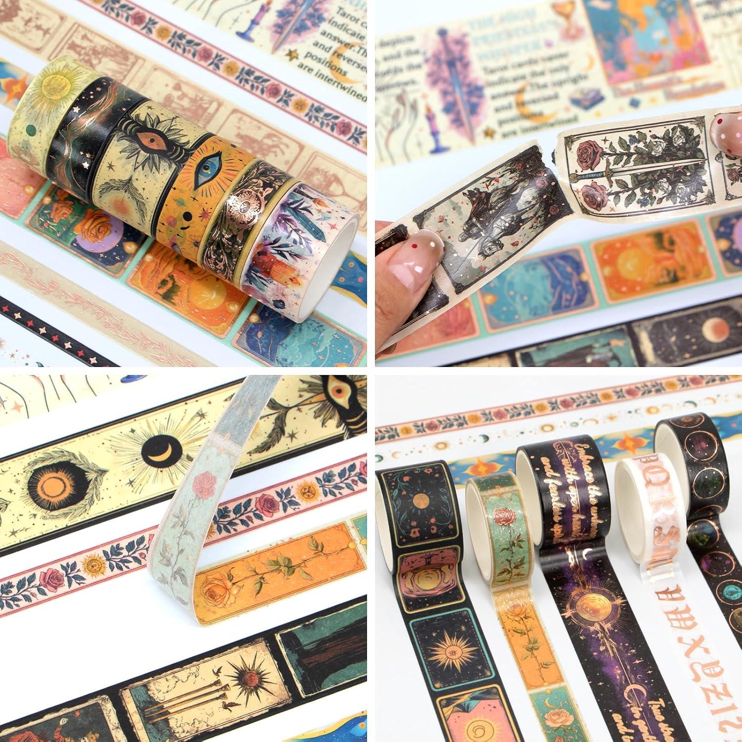 Juego de Cintas Washi Geesinimo - 23 Rollos Vintage de Tarot