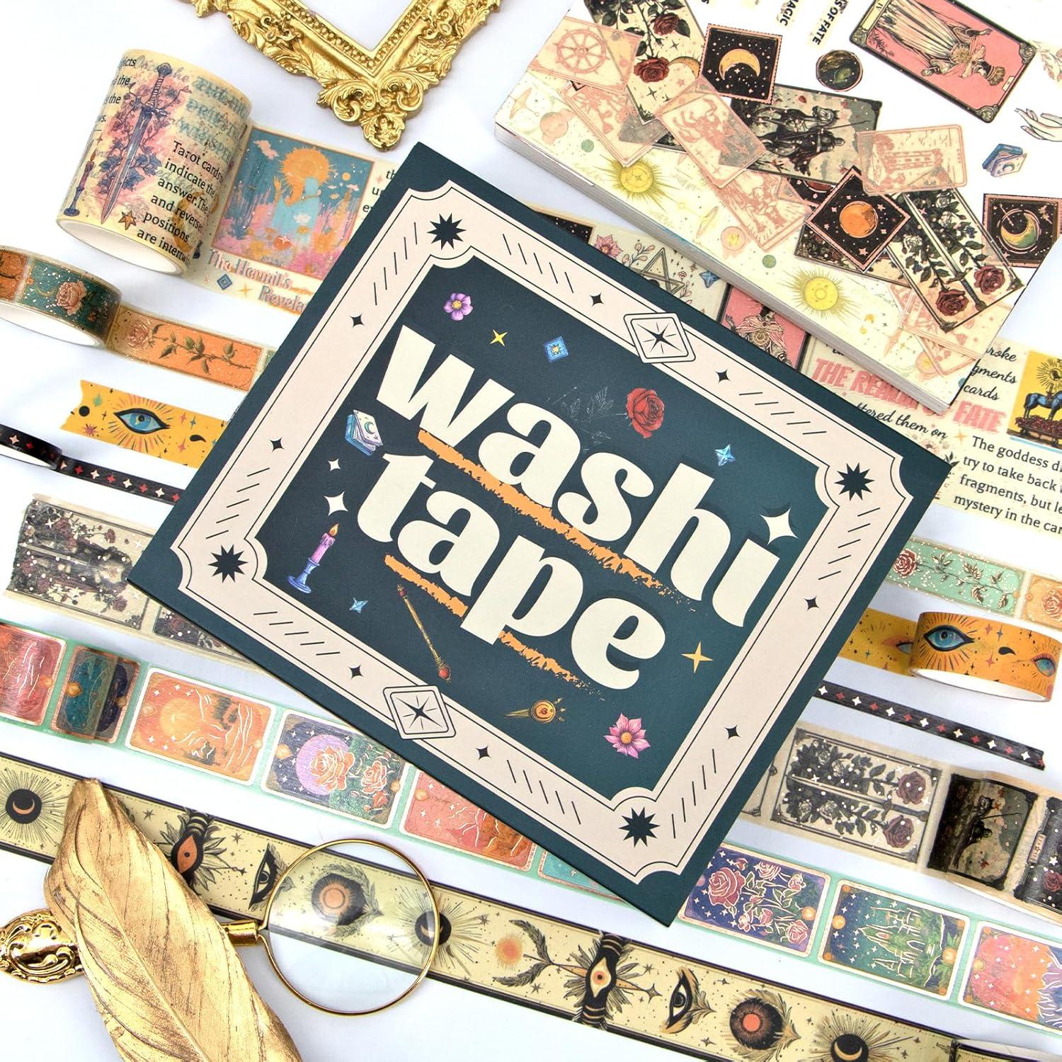 Juego de Cintas Washi Geesinimo - 23 Rollos Vintage de Tarot