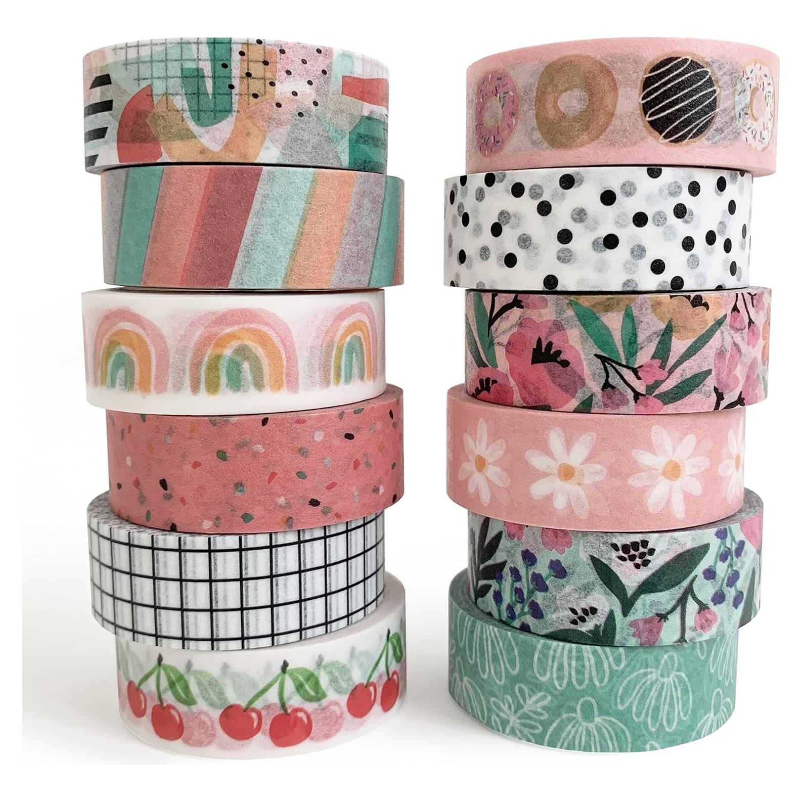 Conjunto de Cinta Washi ZYNSHE 12 Rollos 15 mm Retro