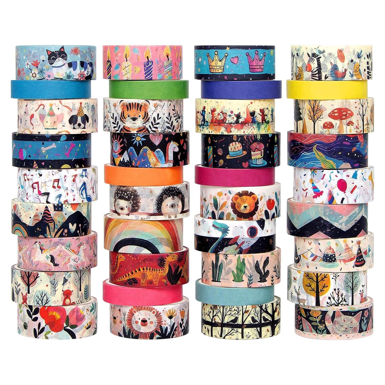 Juego de 39 Rollos de Cinta Washi Crafttliffee - Decorativa de Animales
