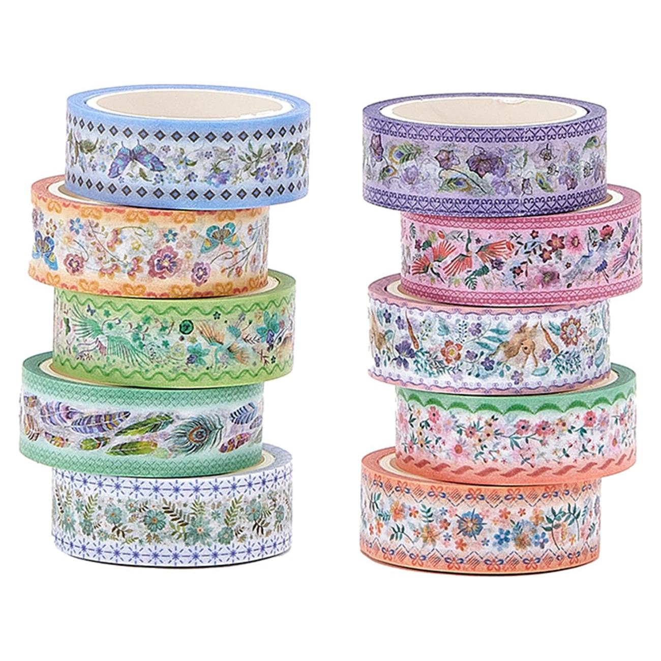 Juego de Washi Tape Zellykool 10 Rollos 15mm Vintage
