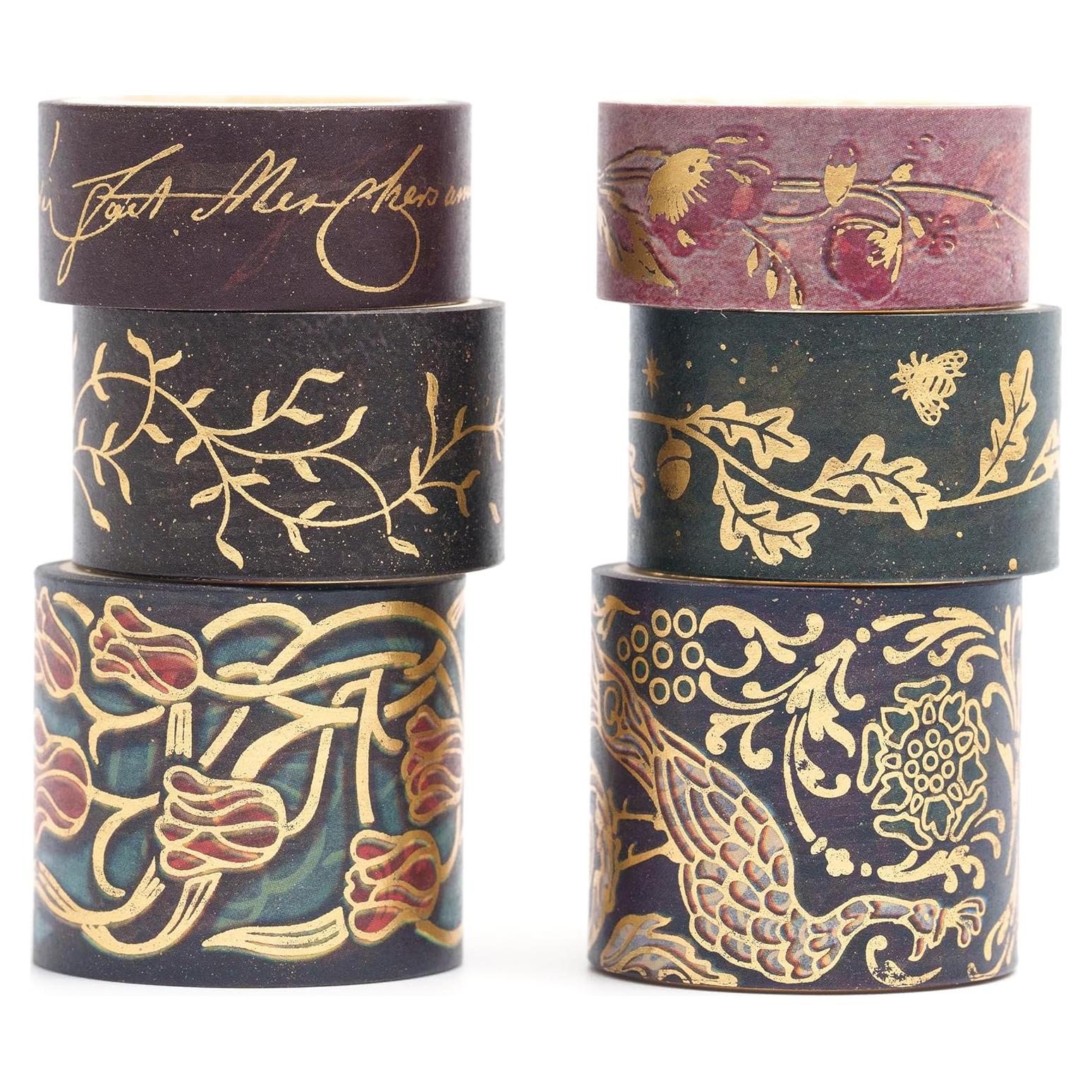 Conjunto de Cinta Washi Vintage YUBX 6 Rollos Decorativa 15-30 mm