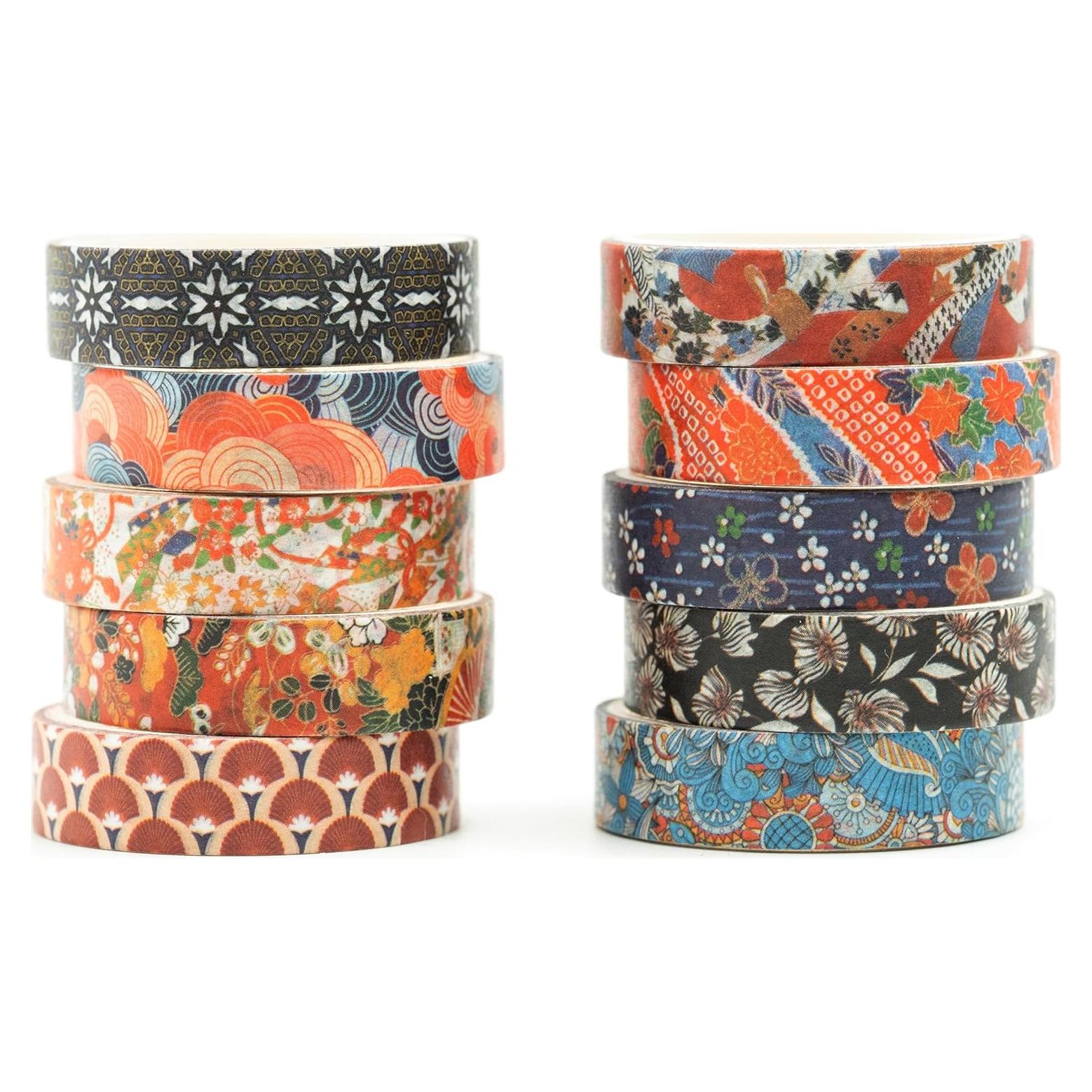 Set de 10 Rollos de Cinta Washi Ukiyo-e 10mm x 2m - Songdao