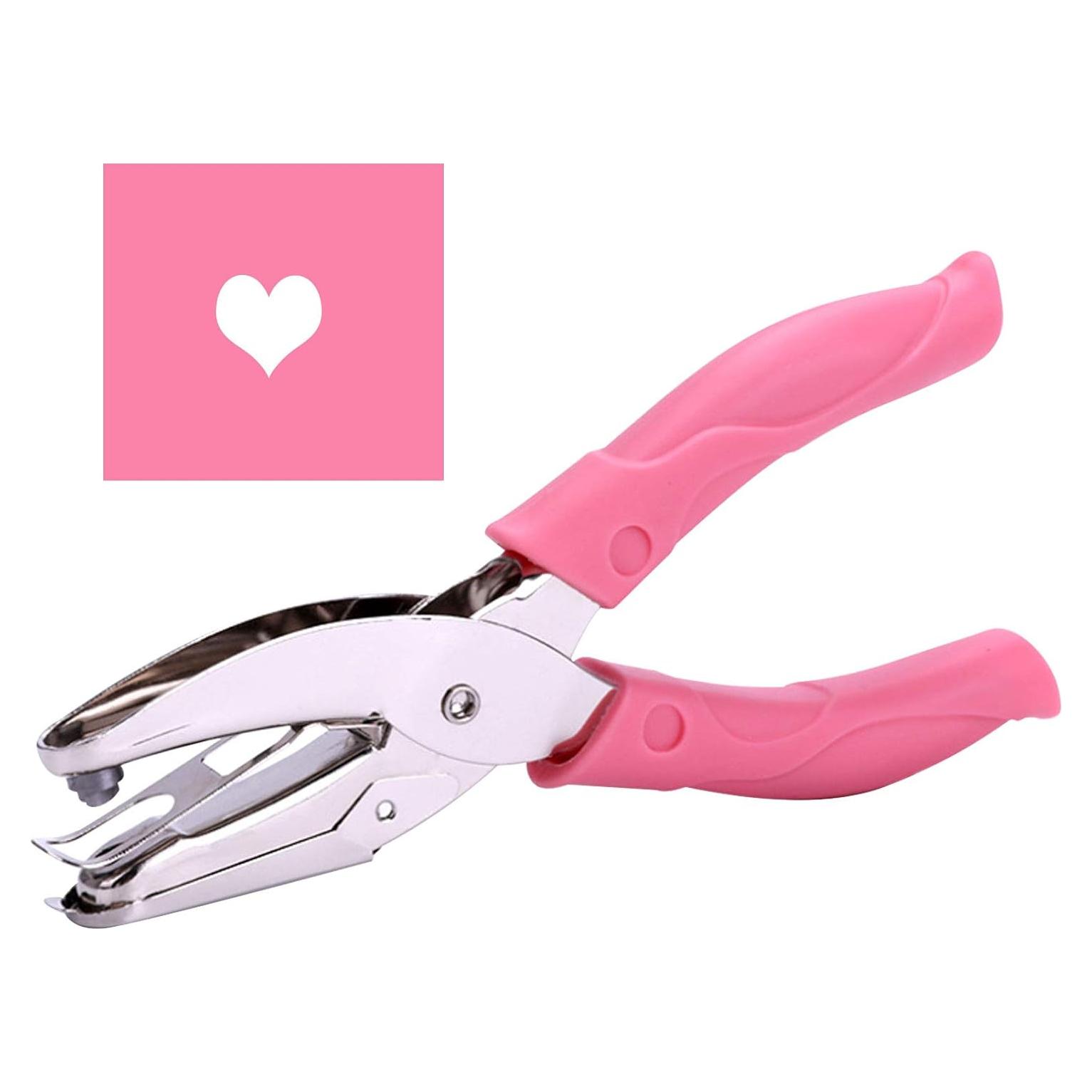 Perforadora de Papel de Mano De Mano Corazón 0.6 cm Rosa