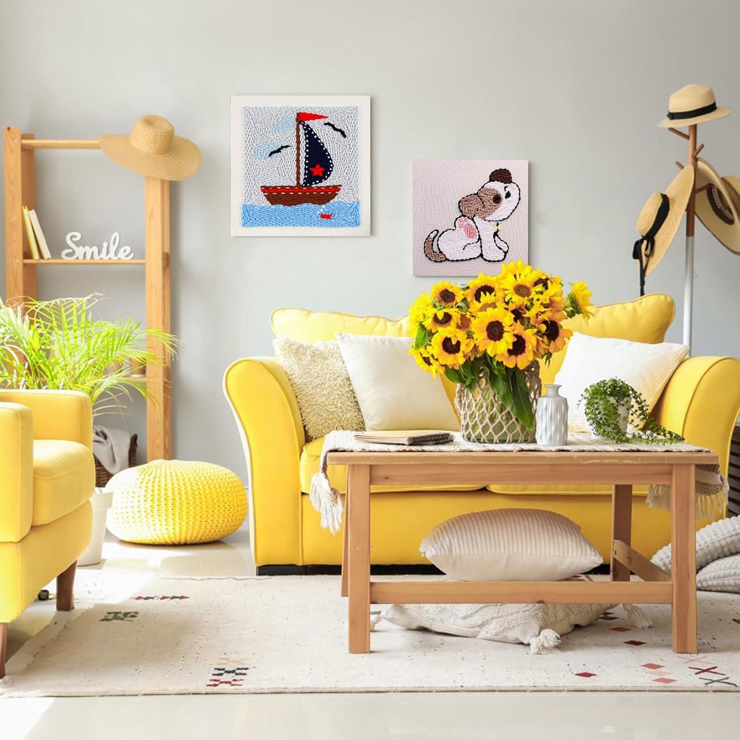 Kit de Punch Needle Zuaooz 10.2x13.7 Pulgadas con Agujas