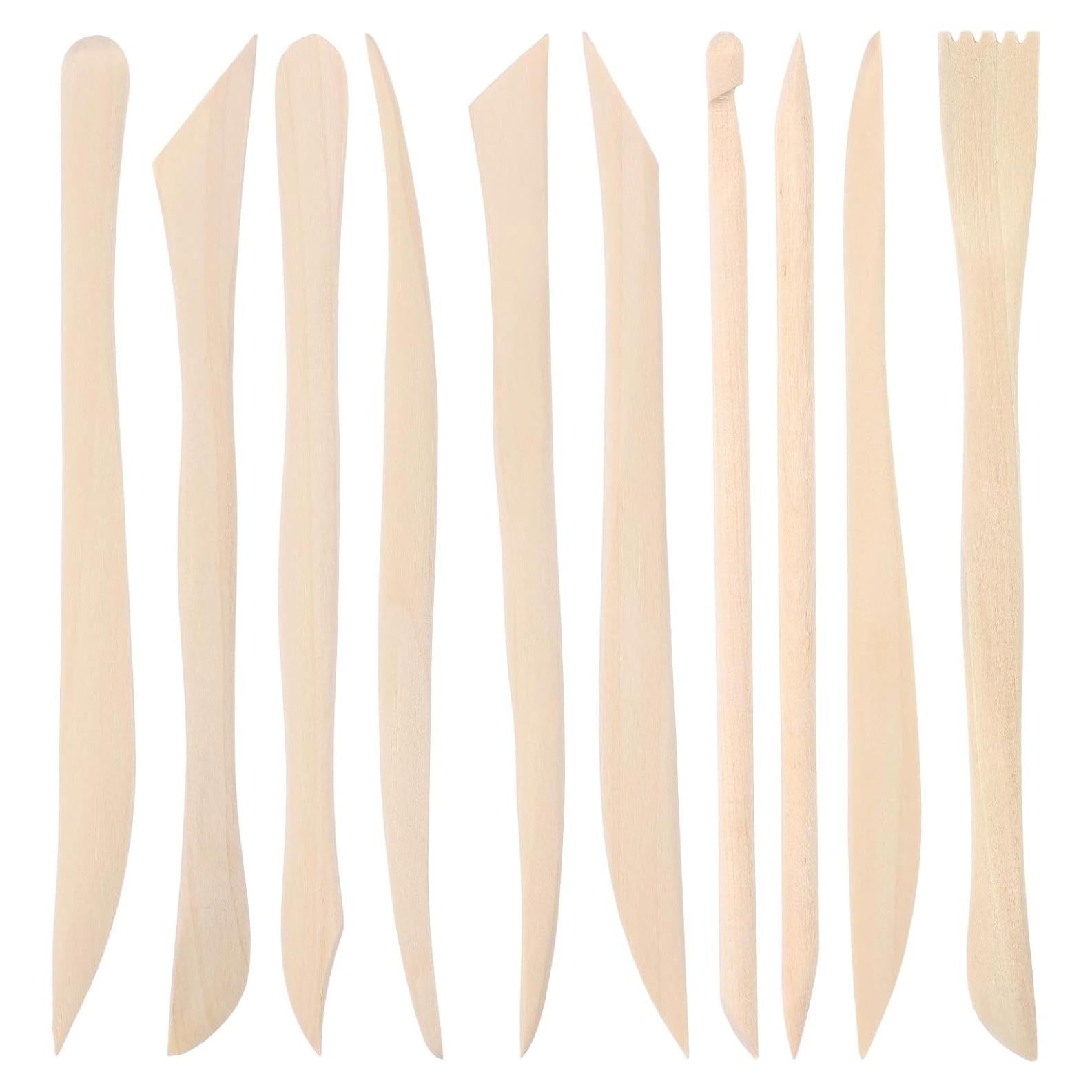 10 Herramientas de Escultura de Arcilla de Madera DIVINA VITAE 15.8 cm