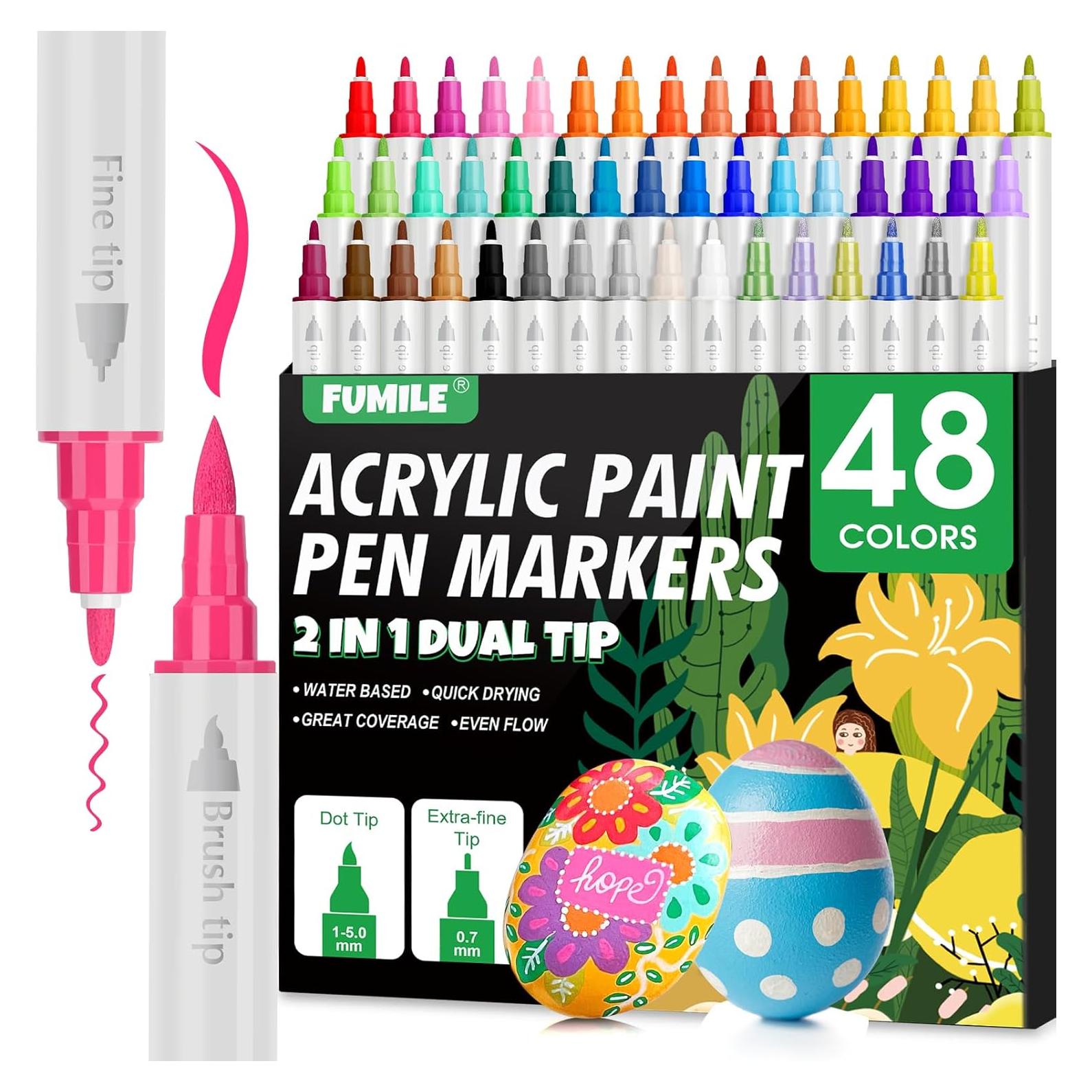 Marcadores de Pintura Acrílica FUMILE 48 Doble Punta Multicolor