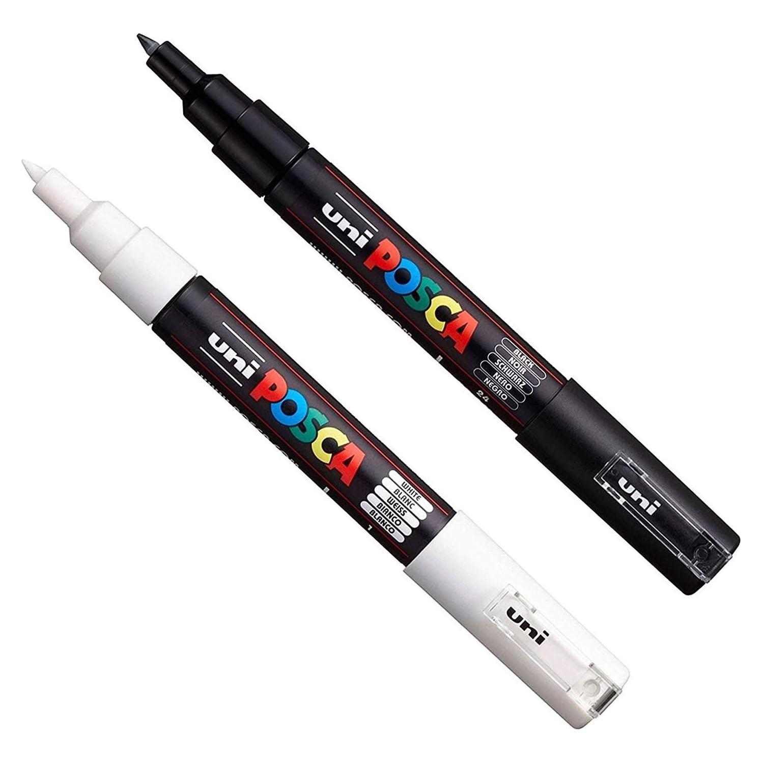 Juego de Marcadores Posca PC1M, 2 Piezas Punta Fina 0.7mm