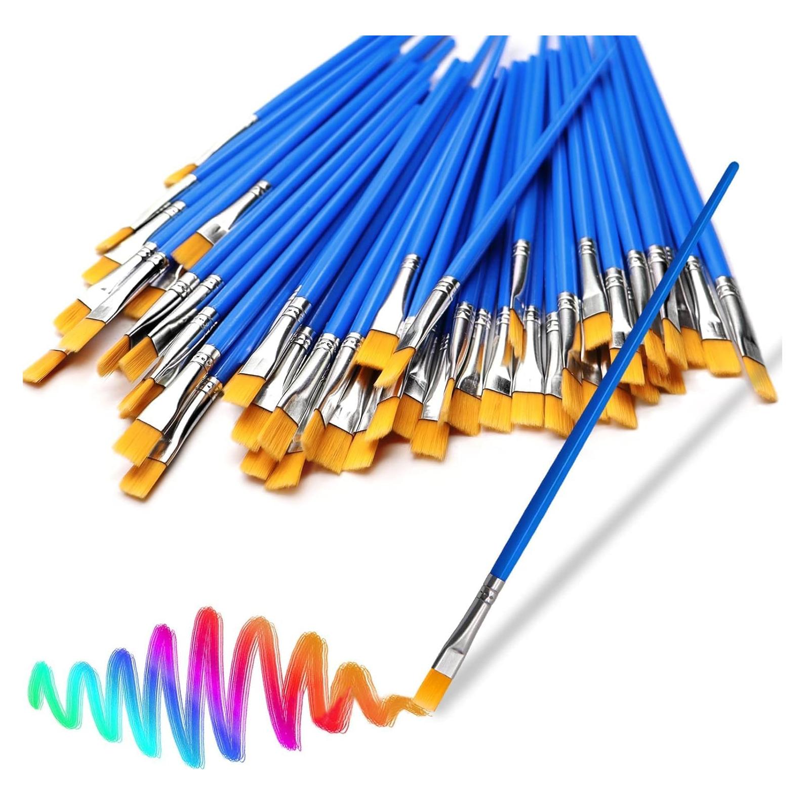 30 Pinceles de Pintura Acrílica DOMMARE Azul Mango Corto