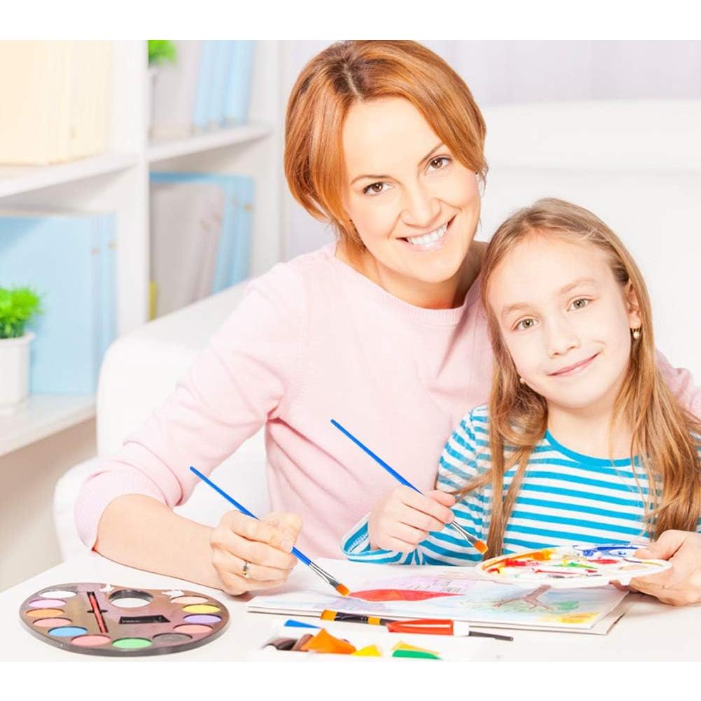 30 Pinceles de Pintura Acrílica DOMMARE Azul Mango Corto