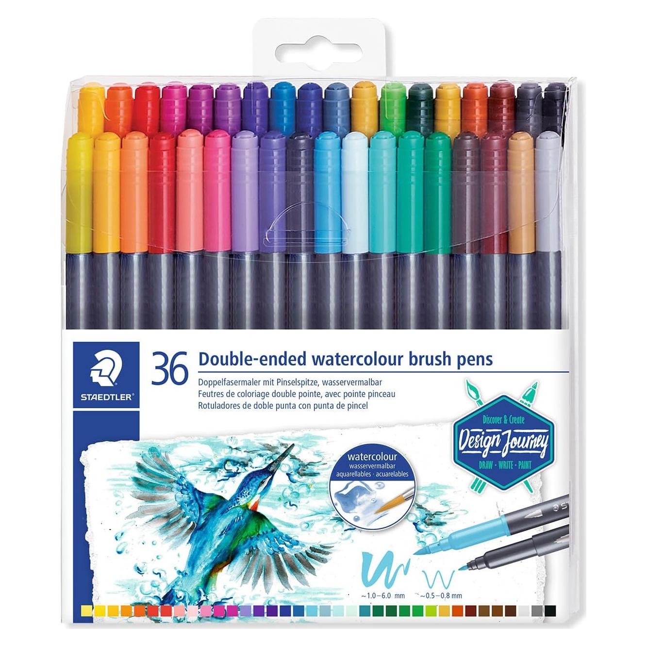 Marcador de Pincel de Acuarela Staedtler 3001 TB36, 36 Colores