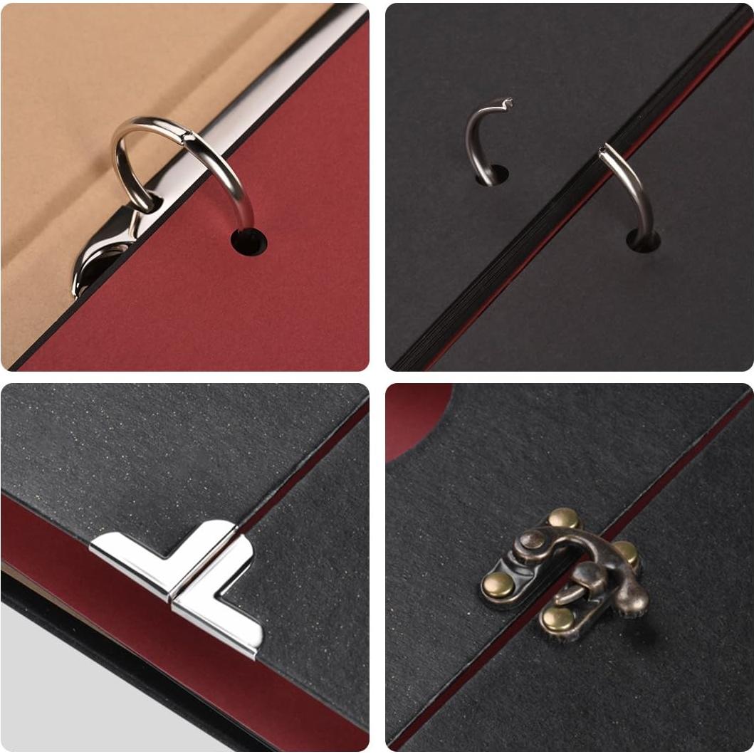 Álbum de Fotos Scrapbook Firbon Negro 60 Páginas 25.4x17.8 cm