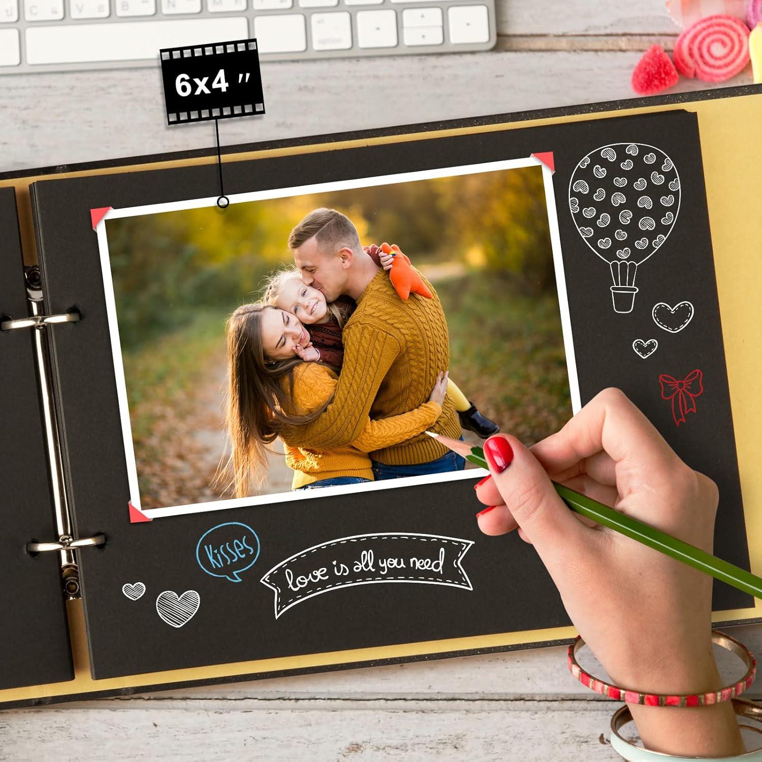 Álbum de Fotos Scrapbook Firbon Negro 60 Páginas 25.4x17.8 cm