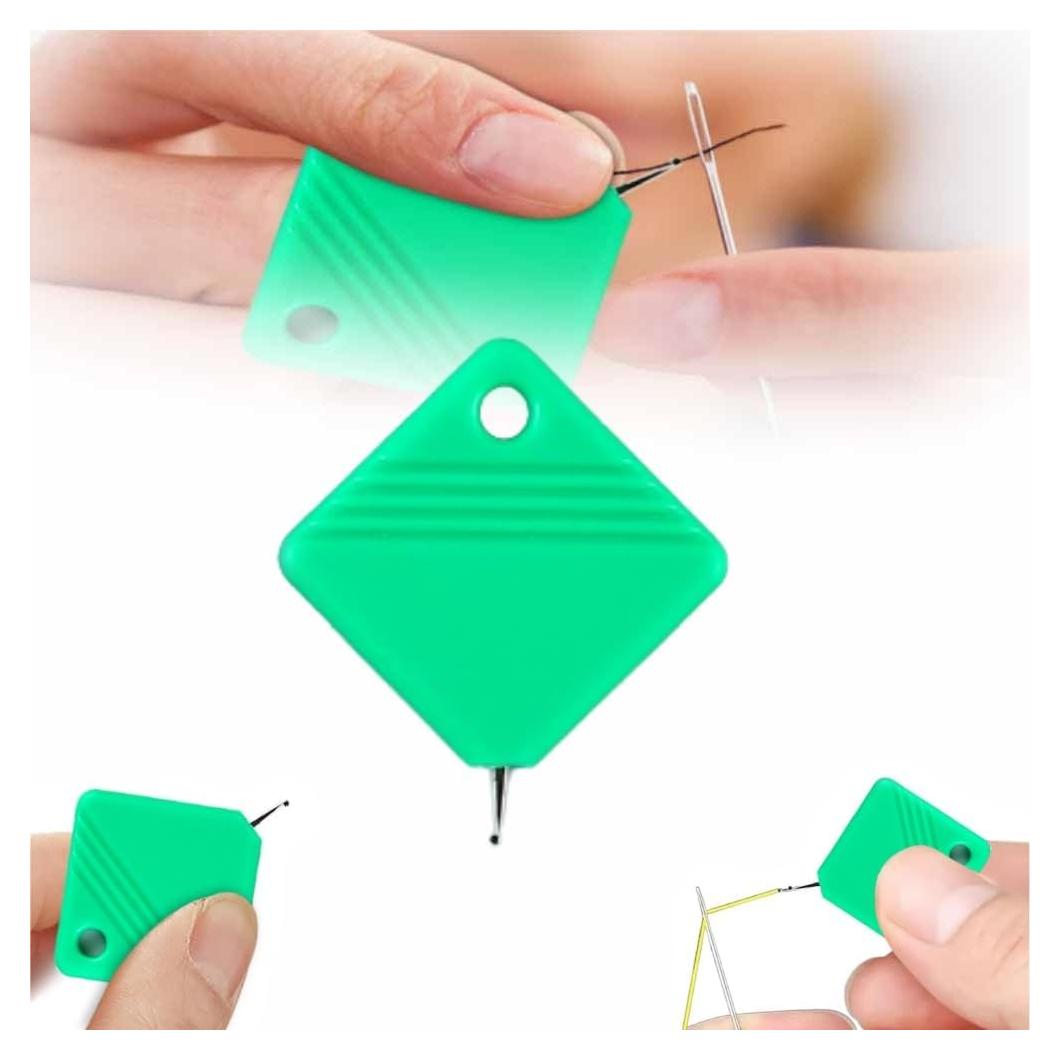2024 Newest Automatic Needle Threaders for Hand Sewing, Embroidery Floss, Sewing Machine Needle Threader, Sewing Supplies Tool, Fits All Needle Sizes (Green, 1 PCS)