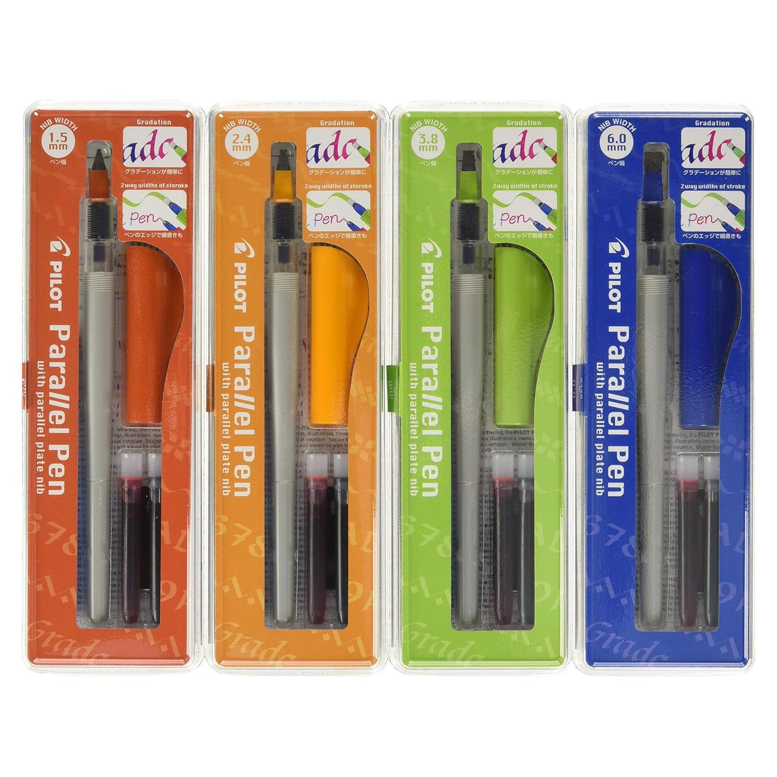 Juego de Plumas de Caligrafía Pilot Parallel 1.5-6 mm con Tinta