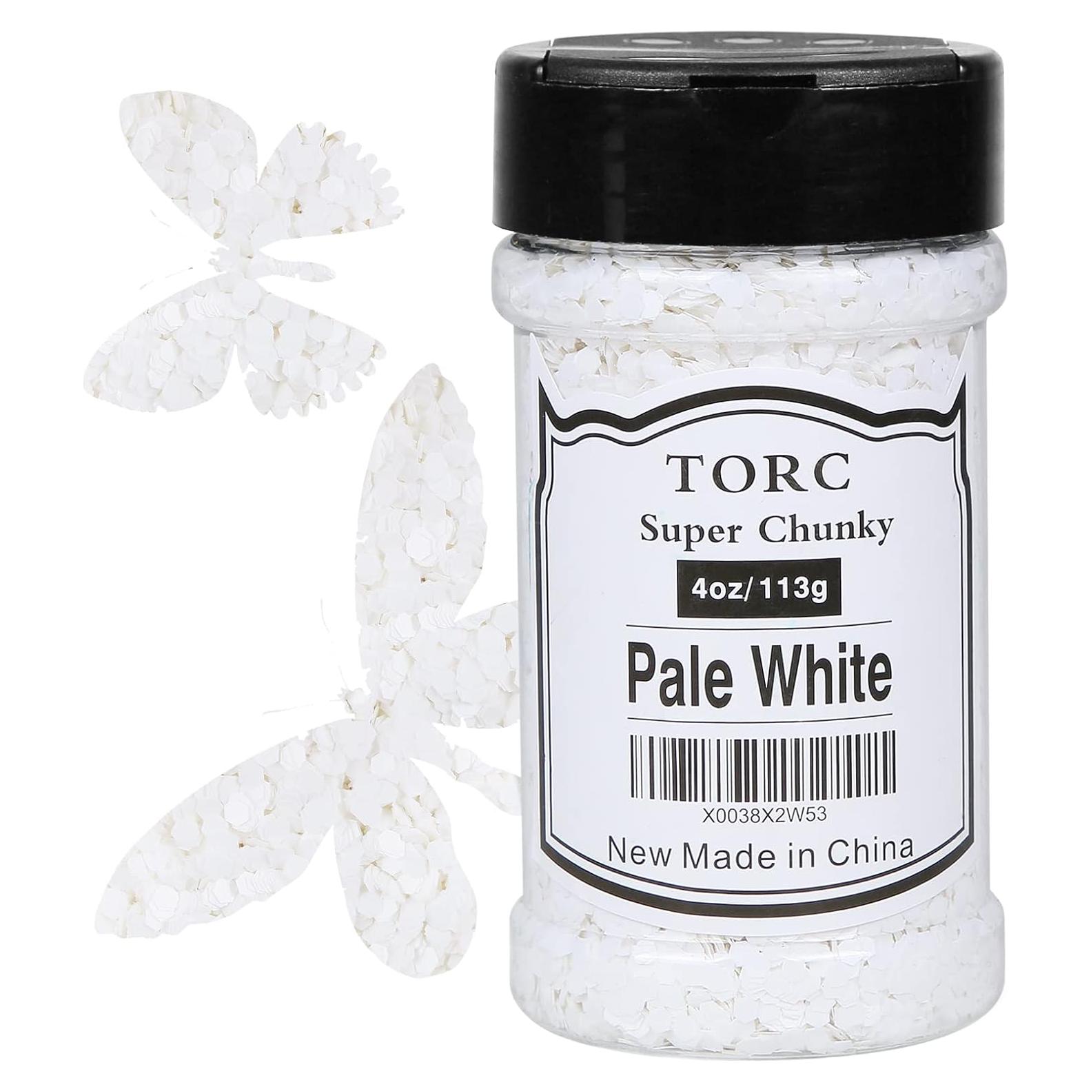 Purpurina Chunky Blanca 113g TORC para Manualidades y Maquillaje