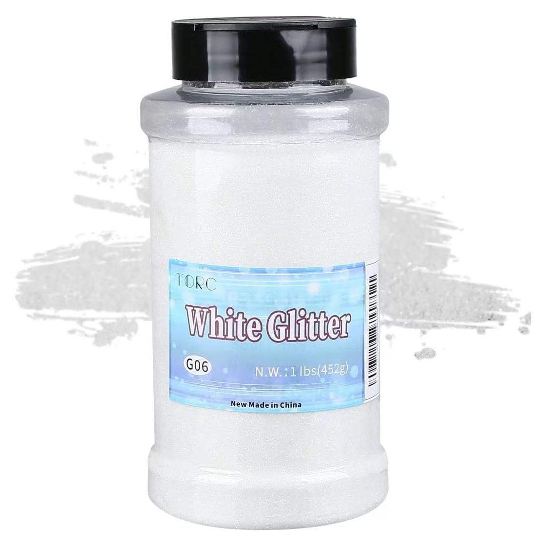 Polvo de Brillo Fino TORC Blanco 0.45 kg para Manualidades