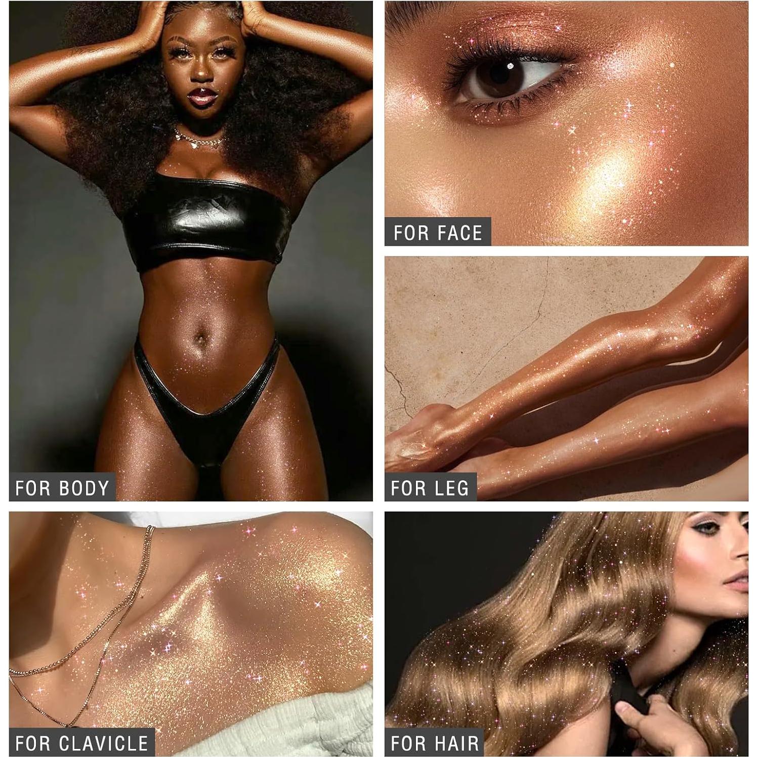 Spray Brillo Corporal HOSAILY 76ml Color Champán Hidratante