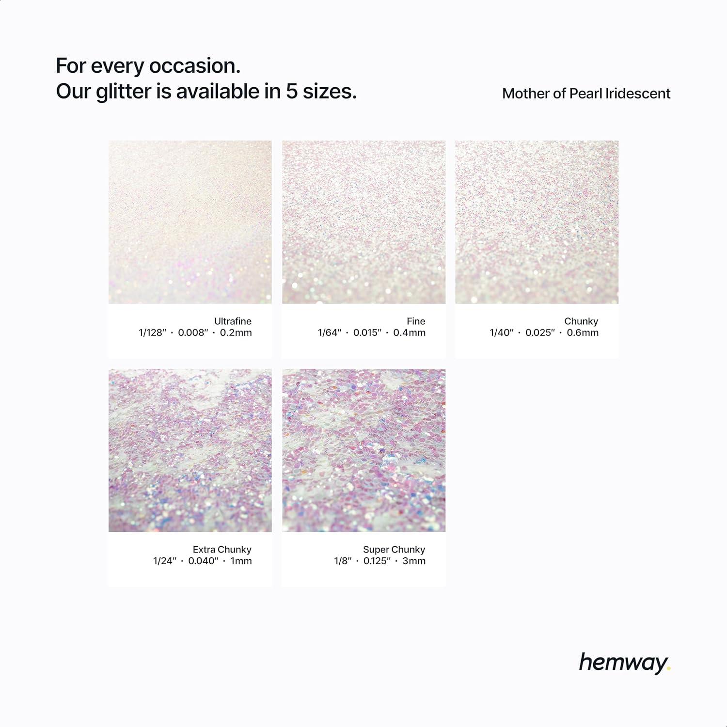 Glitter Biodegradable Hemway 100g Madreperla Iridiscente