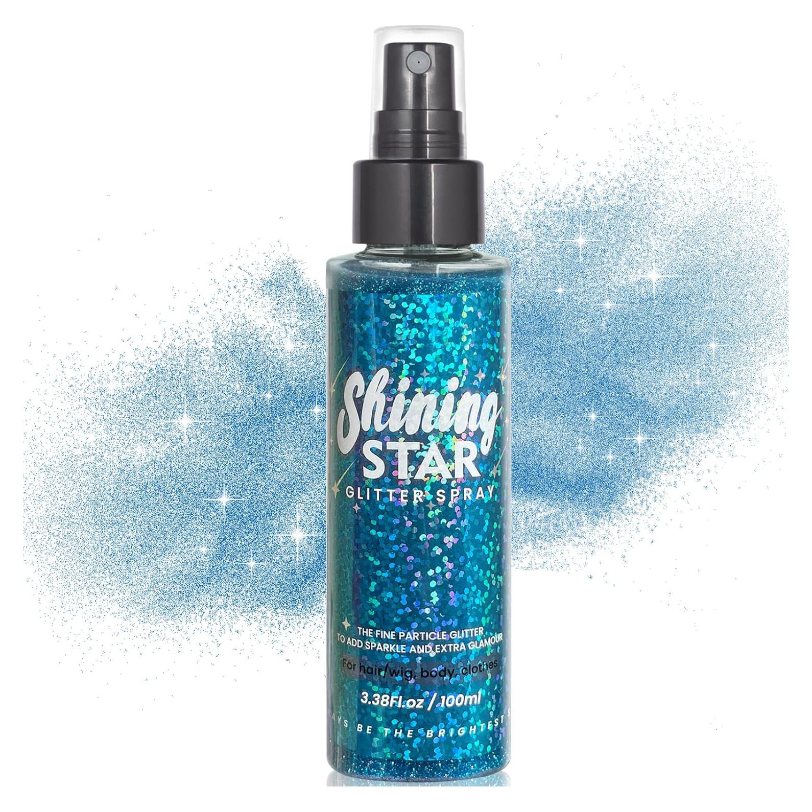 Spray Brillante Corporal MEICOLY Azul 100ML - Brillo para Cabello y Ropa