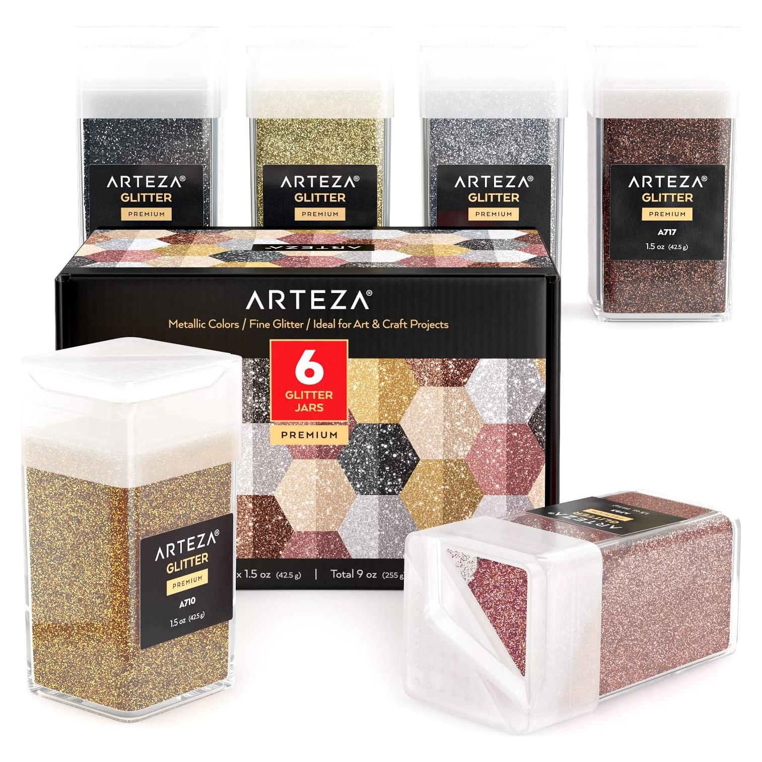Set de 6 Brillos Metálicos Fino Arteza 42.52 g para Manualidades