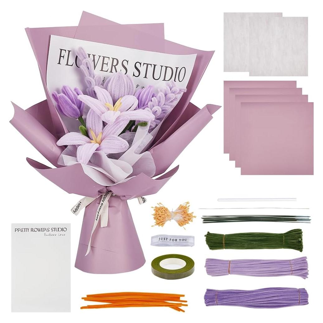 Kit de Manualidades DIY ORIGACH 310 Piezas Flores Chenille