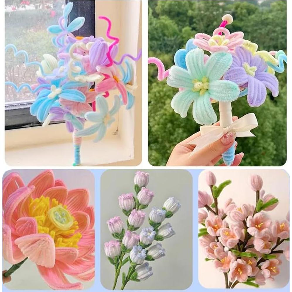 Limpiapipas Chenille Blancos 100 Piezas 30 cm para Manualidades