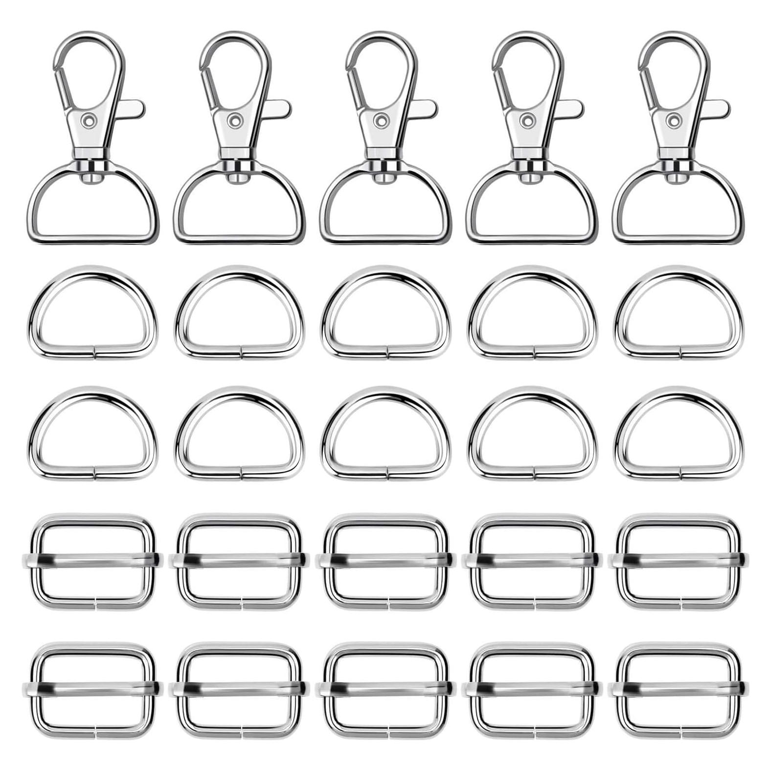 Hardware para Bolsos PAXCOO 50pcs Ganchos y Anillos D 1.9cm
