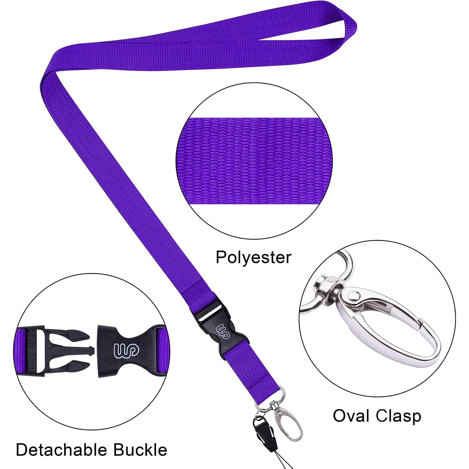 Lanyard de Oficina Wisdompro 5pcs 58 cm Poliester Púrpura