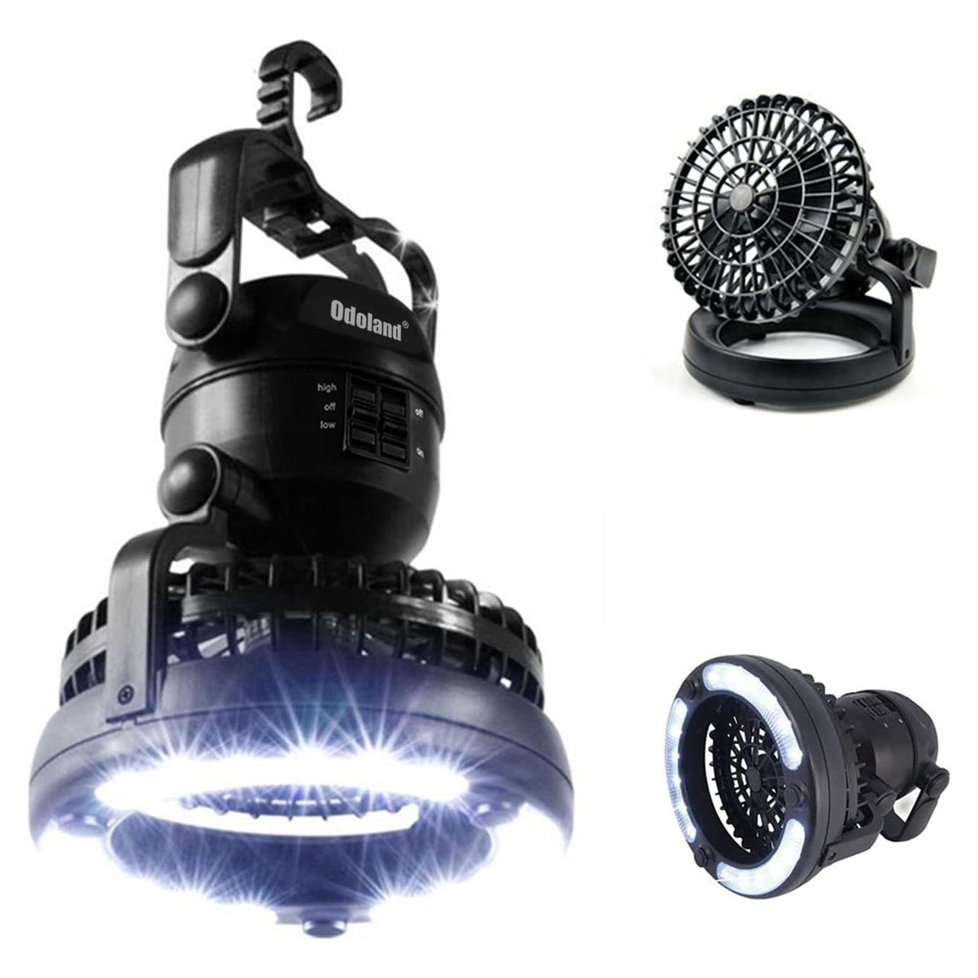 Linterna LED Odoland con Ventilador Plegable para Camping