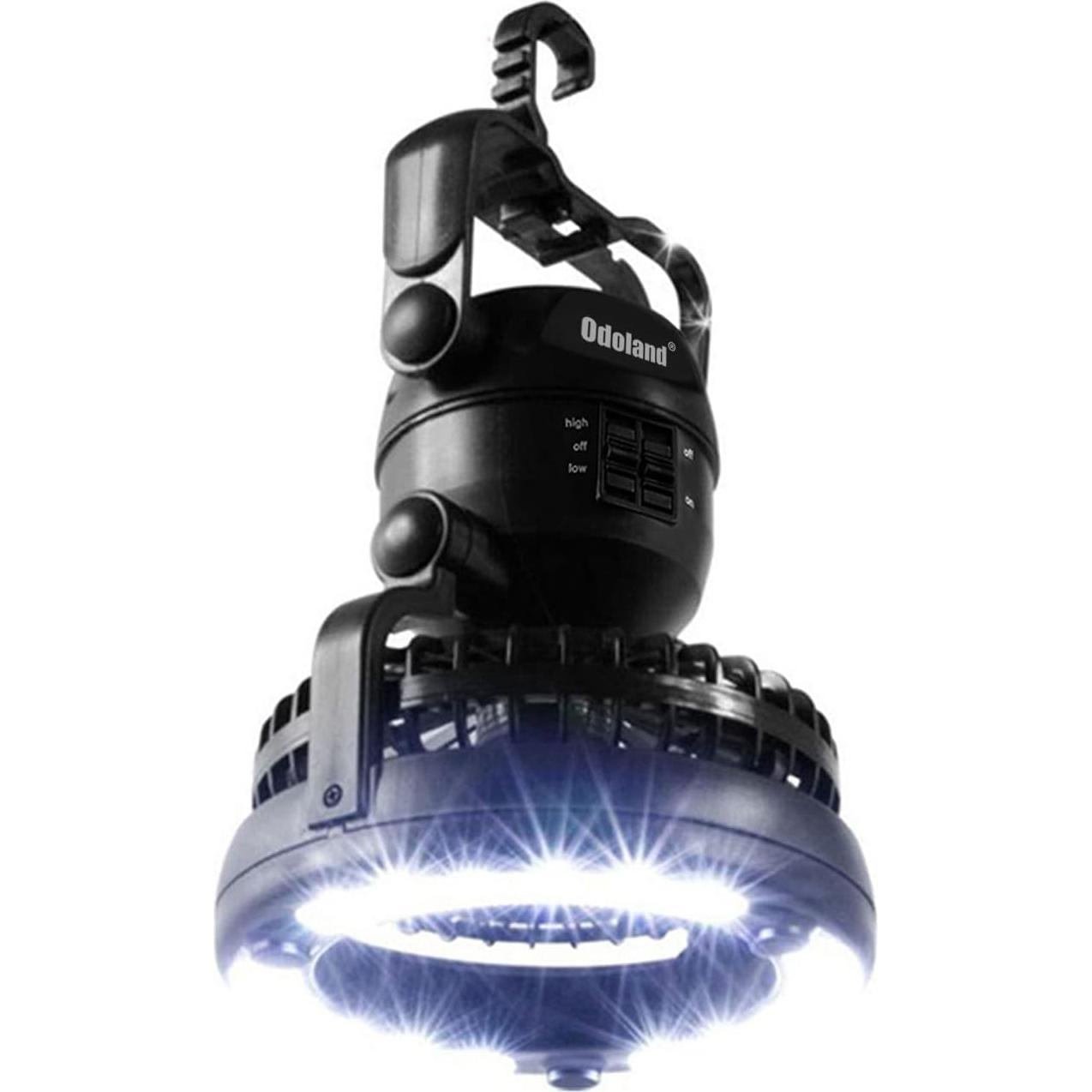 Linterna LED Odoland con Ventilador Plegable para Camping