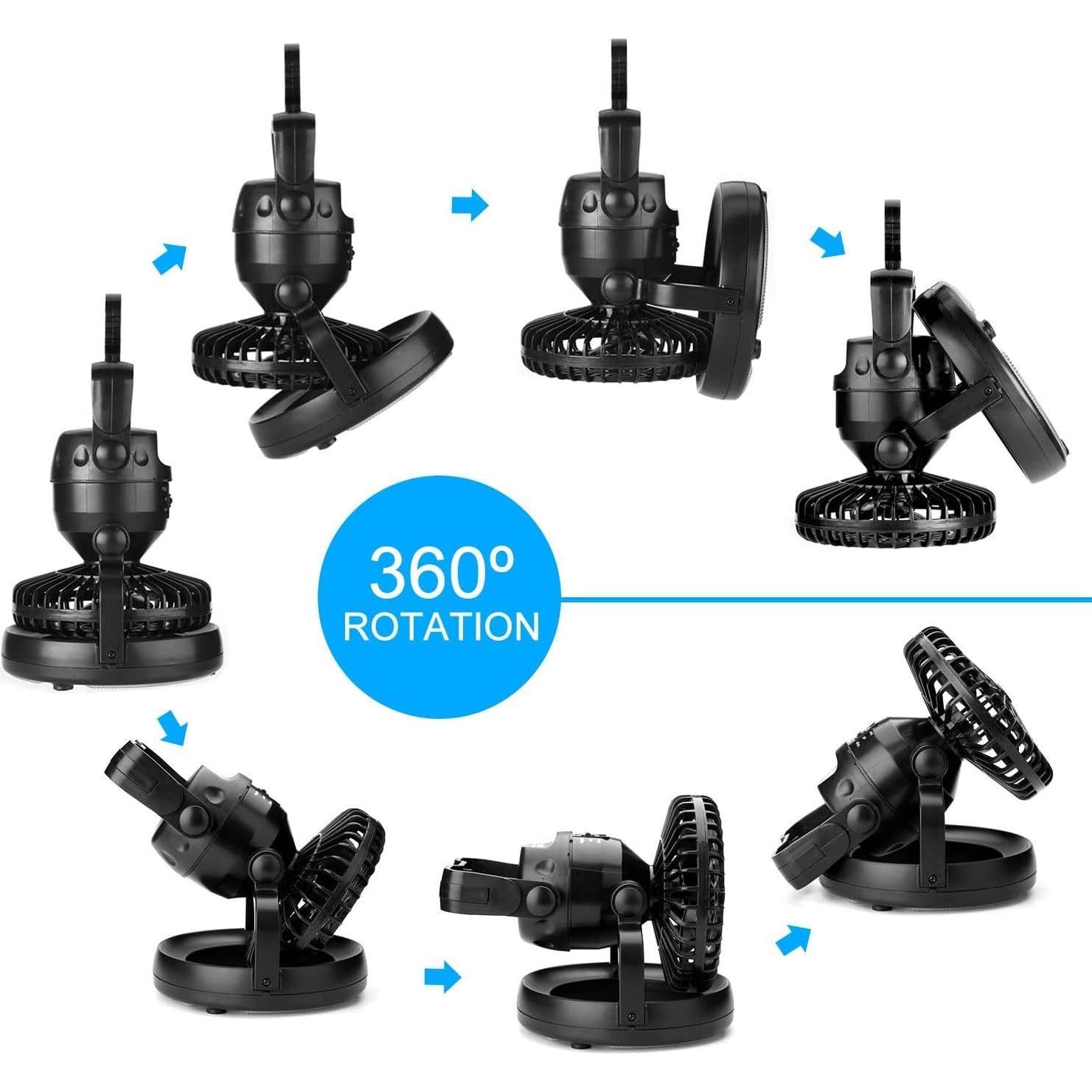 Linterna LED Odoland con Ventilador Plegable para Camping