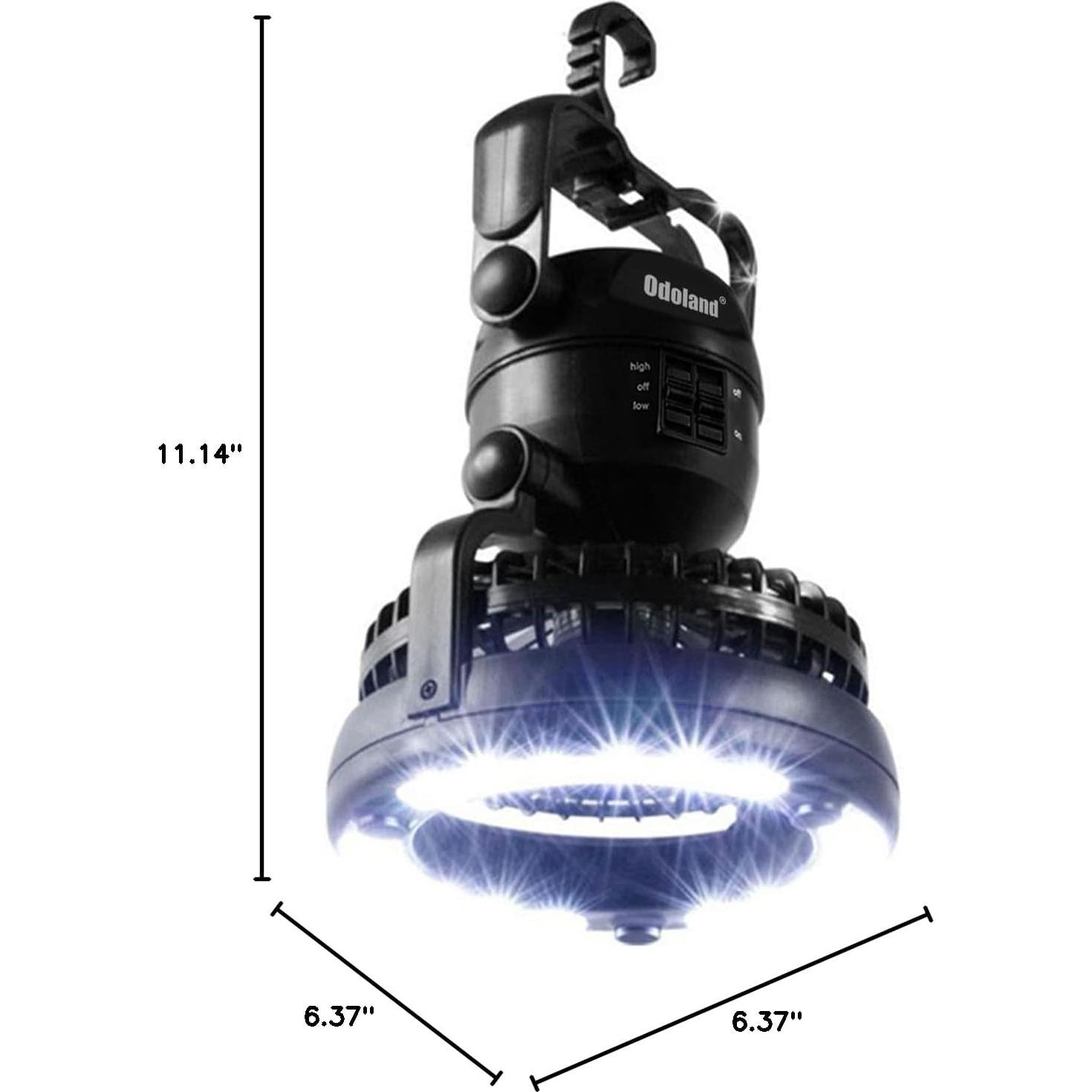 Linterna LED Odoland con Ventilador Plegable para Camping