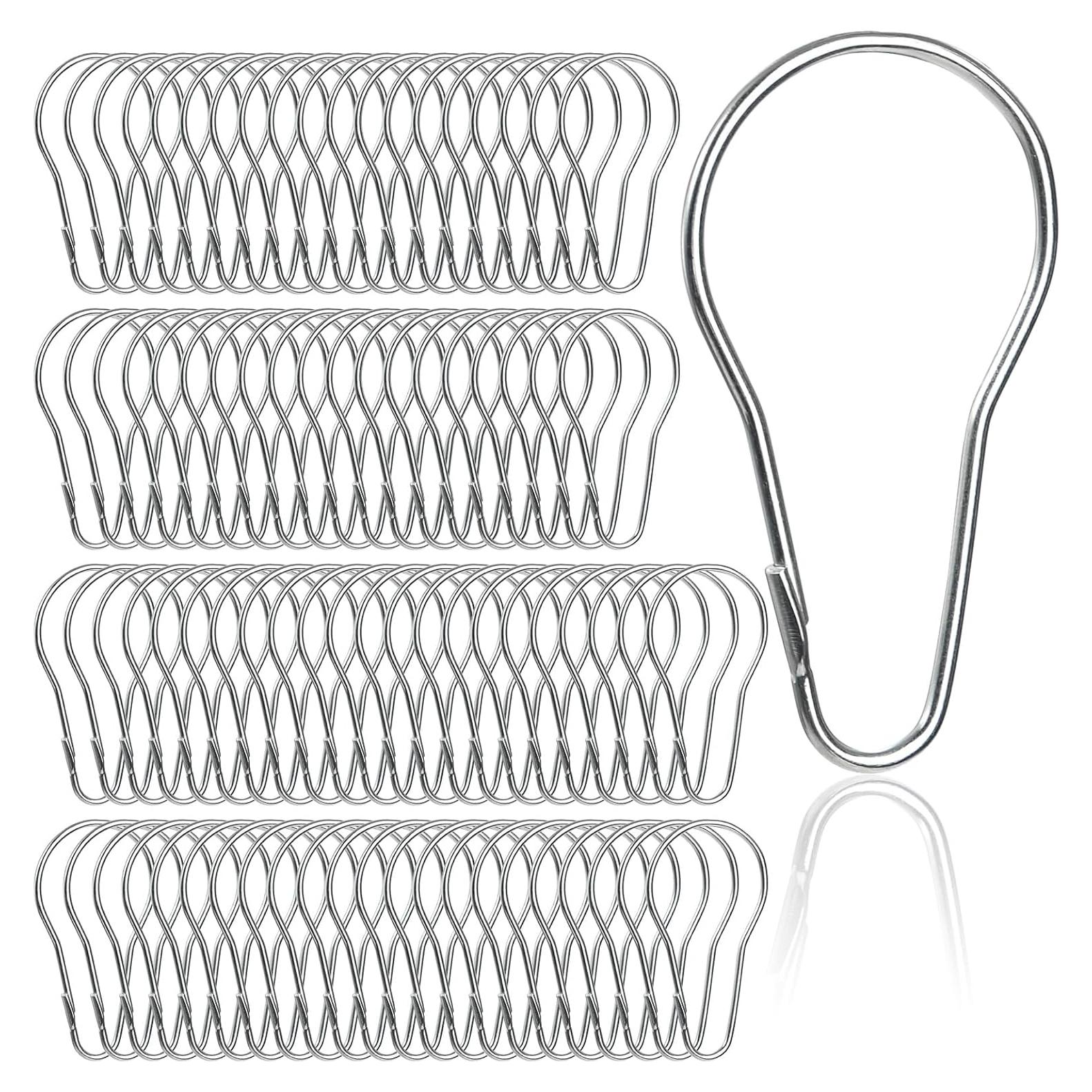 Ganchos para Cortina de Ducha Lyellfe 200 Piezas Metal Plata