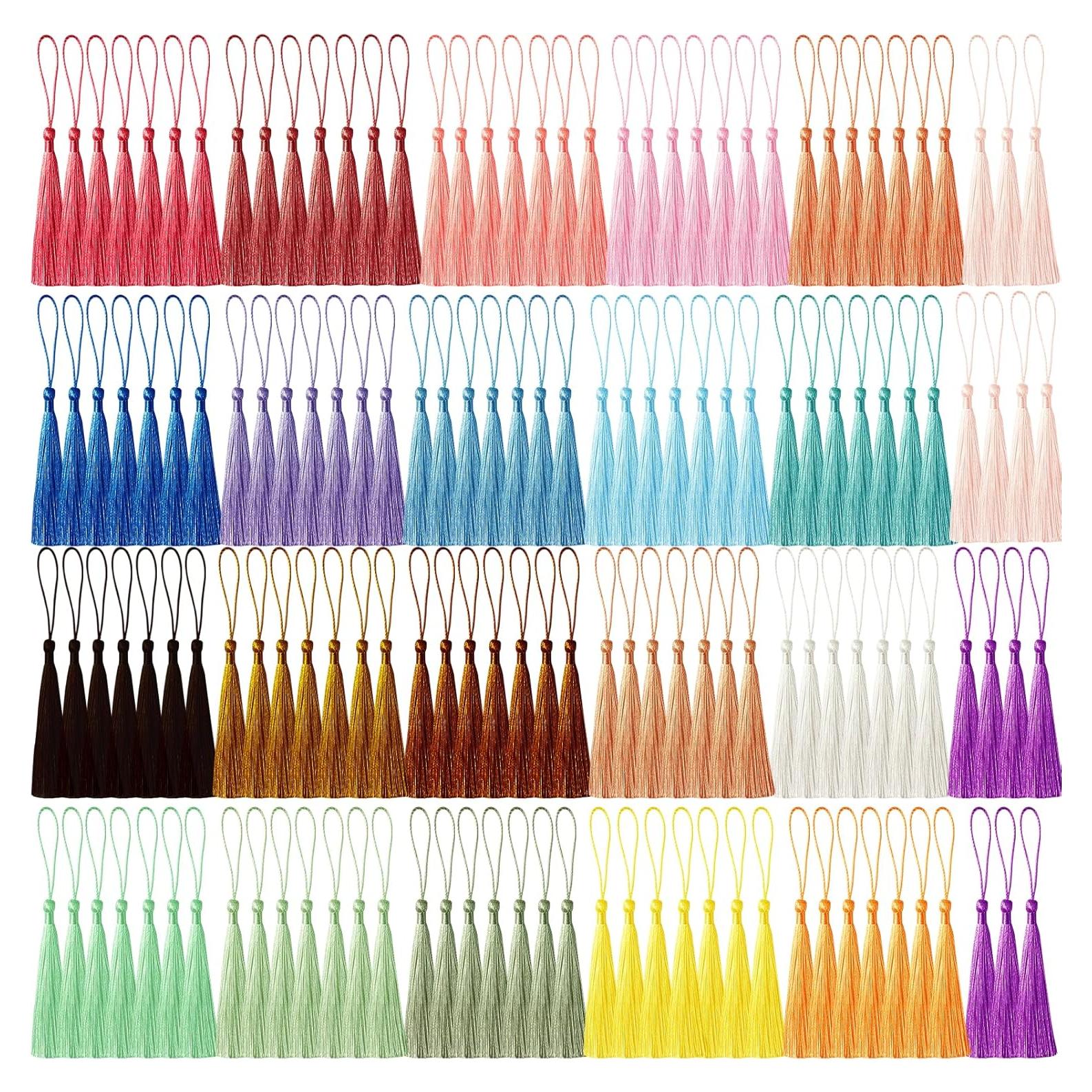 MUXGOA 154 Piezas Borlas de Seda para Manualidades Multicolor