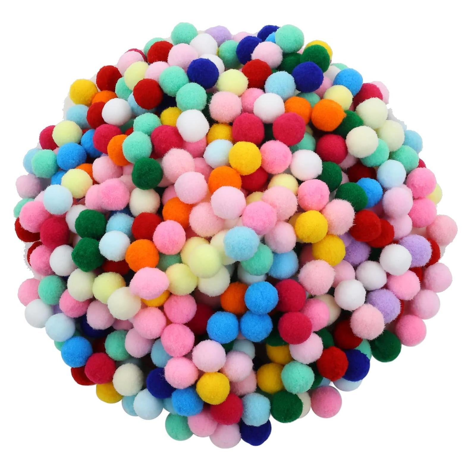 Pompones de Colores Arcoíris Lawie 500 Piezas 2cm Manualidades