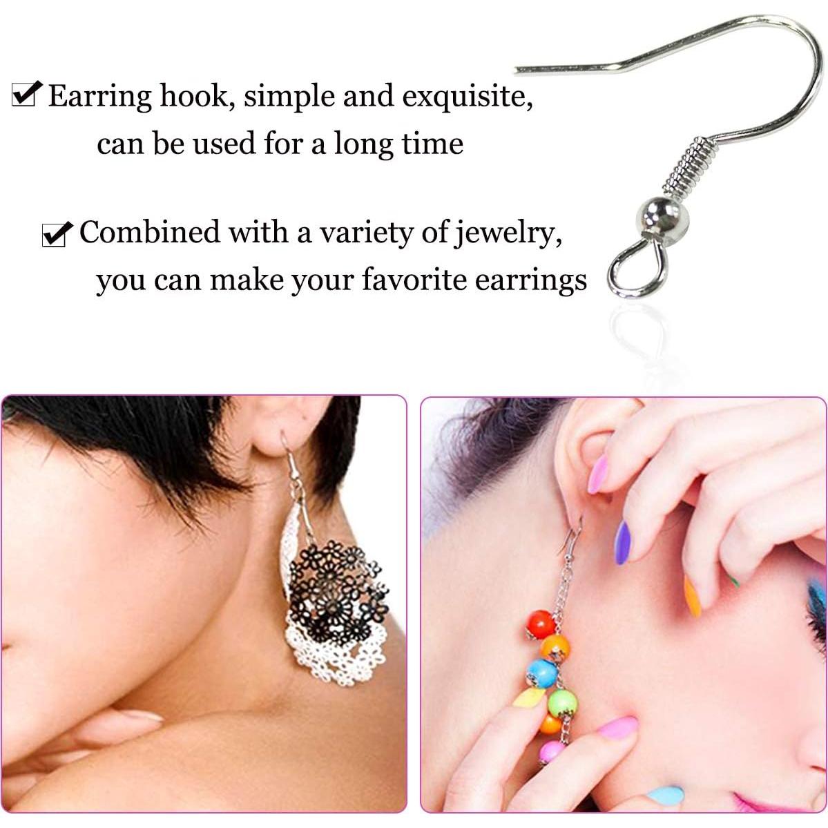 120 Ganchos de Aretes de Plata Hipoalergénicos TTSAM DIY