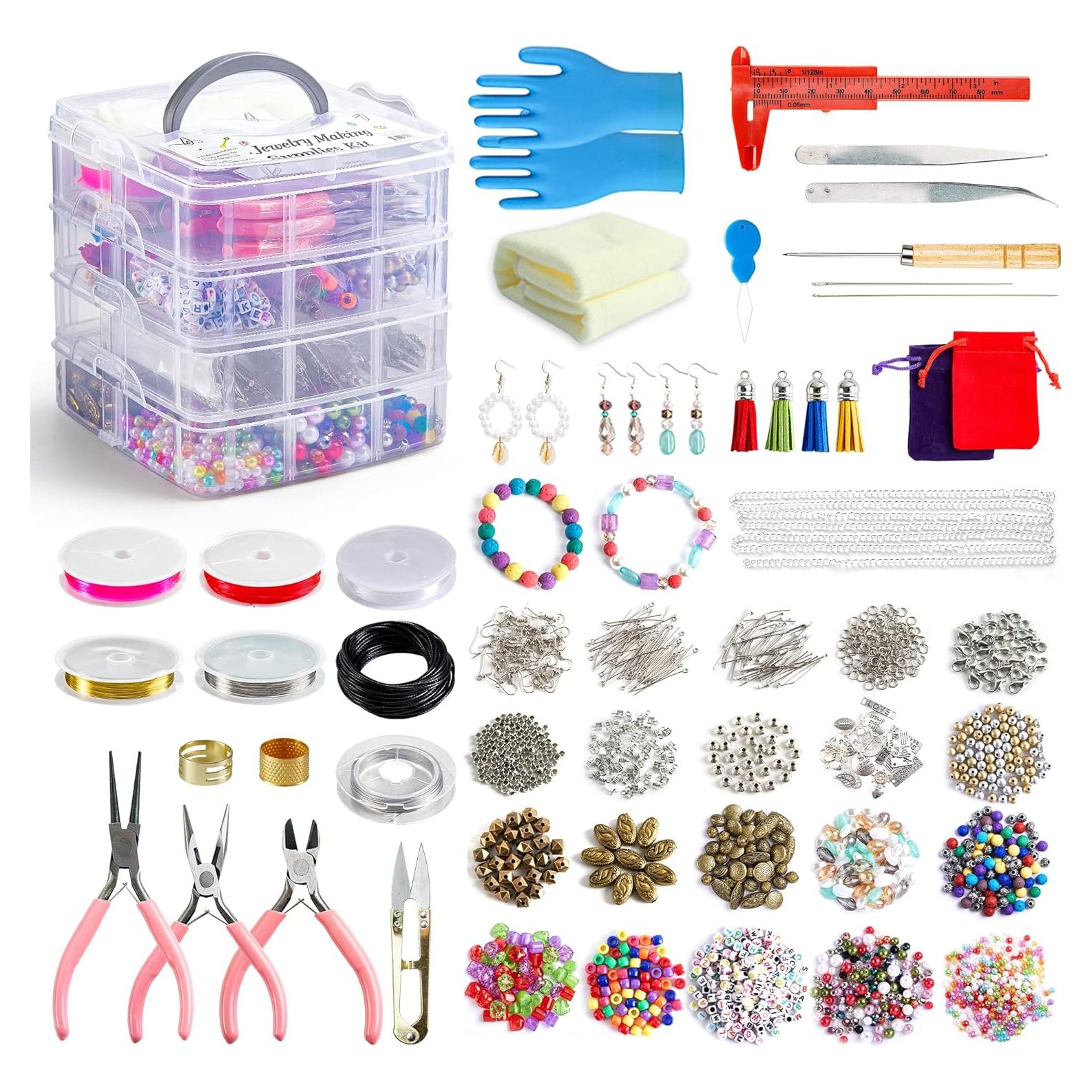 Kit de Fabricación de Joyas Inscraft 1960 Piezas Multicolor