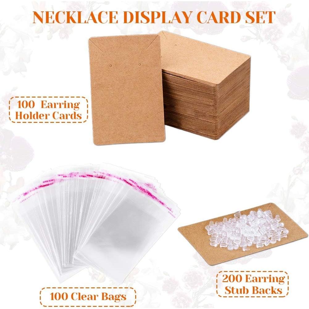 Tarjetas para Pendientes Anezus 100 Pcs Kraft 8.9x6.4 cm