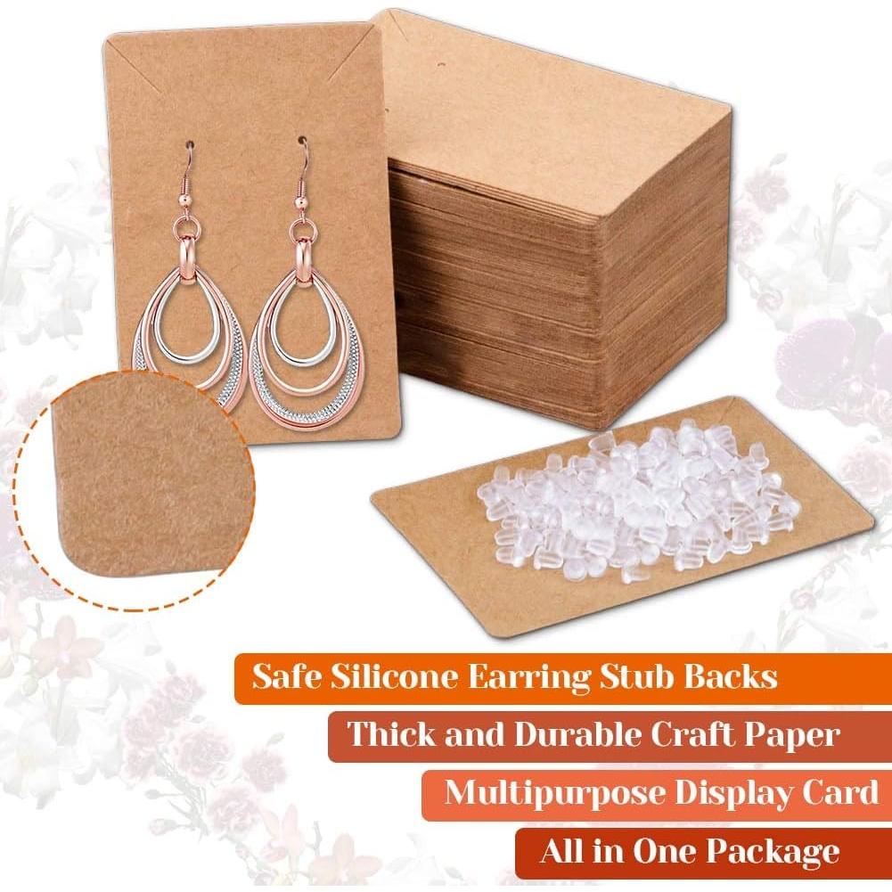 Tarjetas para Pendientes Anezus 100 Pcs Kraft 8.9x6.4 cm
