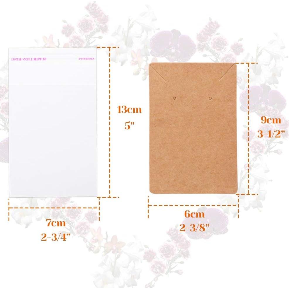 Tarjetas para Pendientes Anezus 100 Pcs Kraft 8.9x6.4 cm