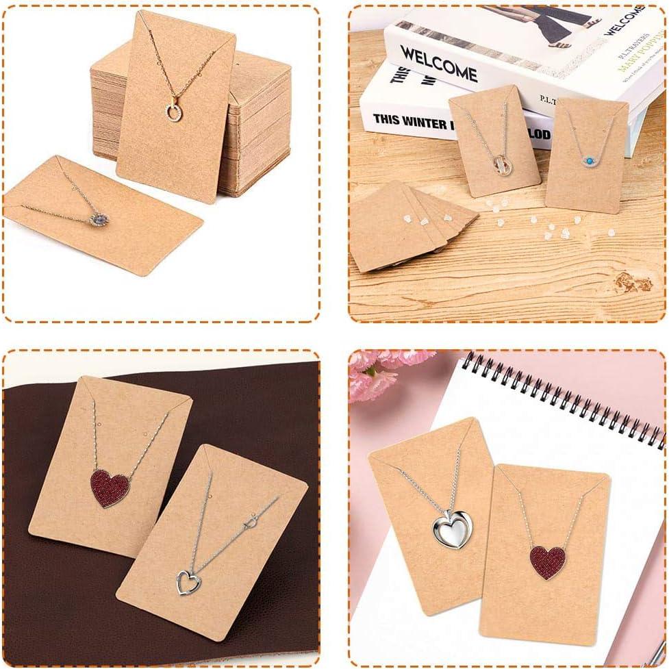 Tarjetas para Pendientes Anezus 100 Pcs Kraft 8.9x6.4 cm