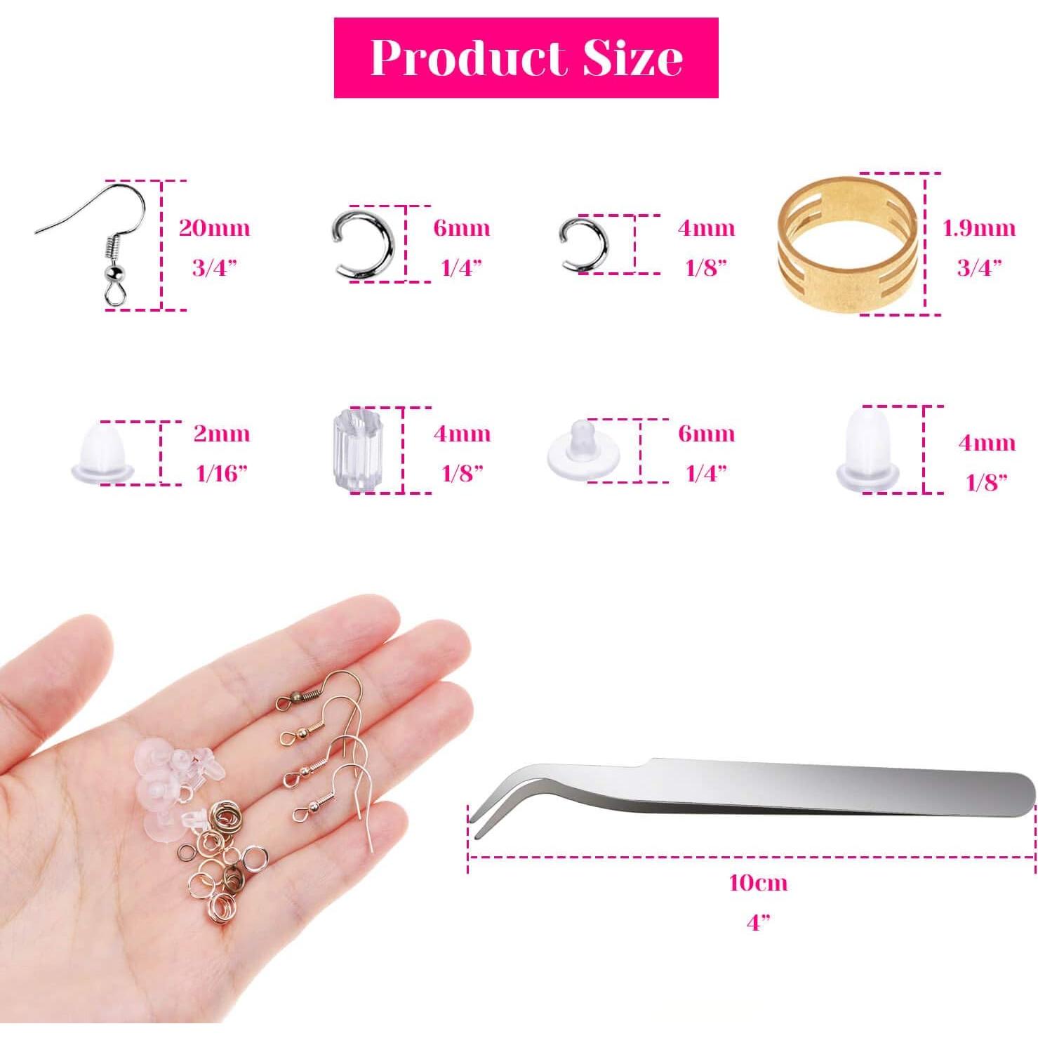 Kit de Fabricación de Pendientes Shynek 2500 Piezas con Ganchos y Anillos