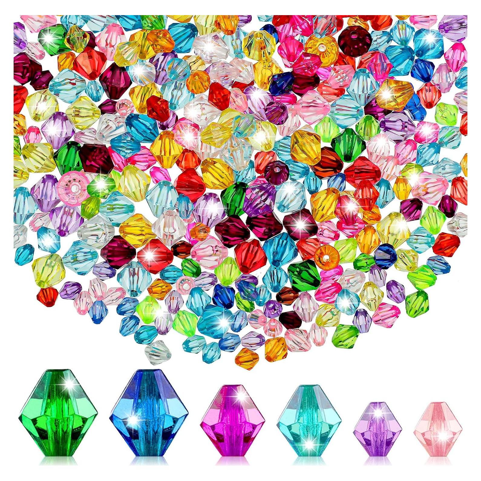 900 Cuentas de Cristal Bicone Facetadas Multicolor 6-10mm